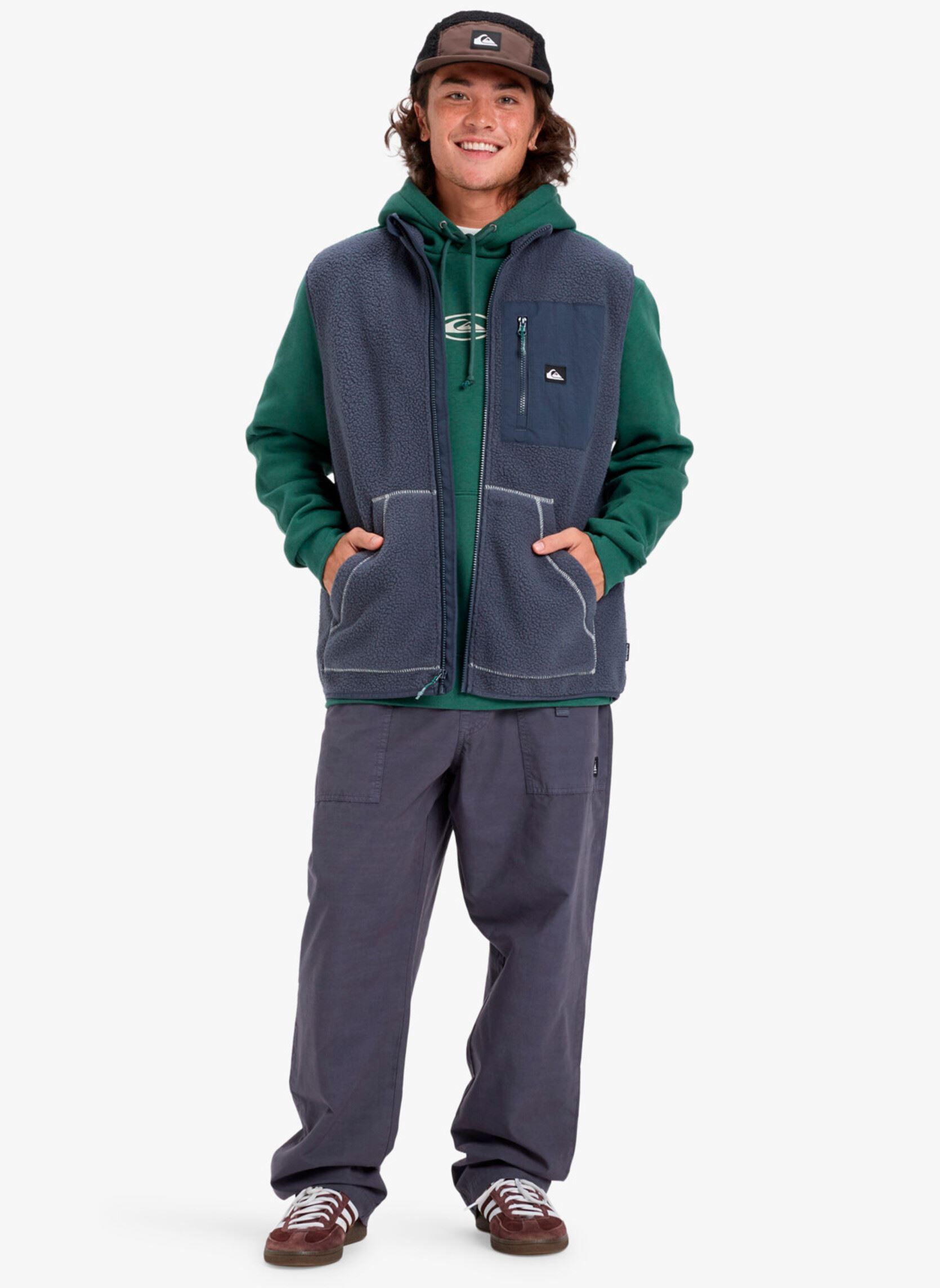 Pulls polaires Clean Coast Gilet homme bleu Quiksilver Pulls polaires Clean Coast Gilet homme bleu India Ink