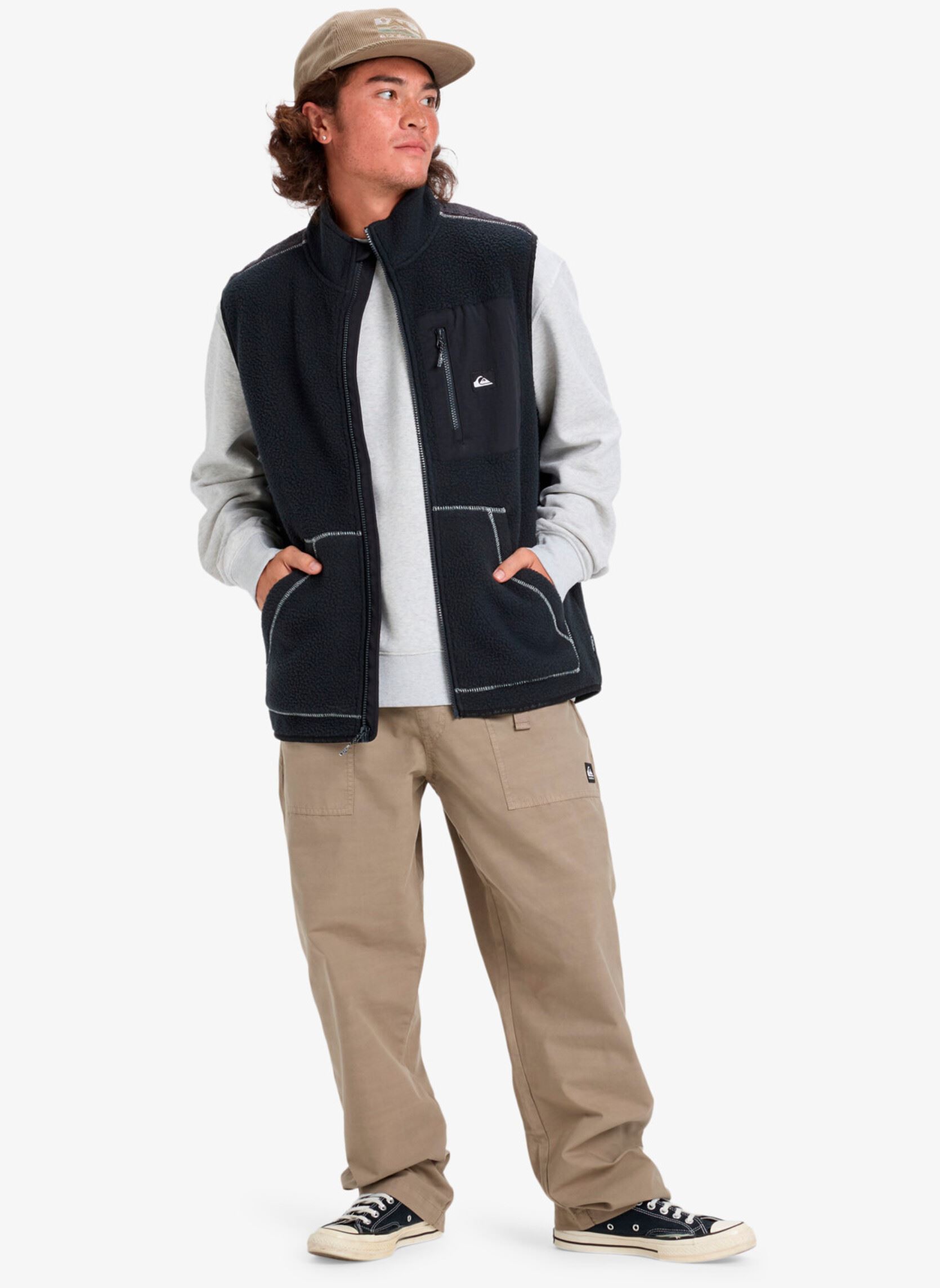 Pulls polaires Clean Coast Gilet homme noir Quiksilver Pulls polaires Clean Coast Gilet homme noir Black
