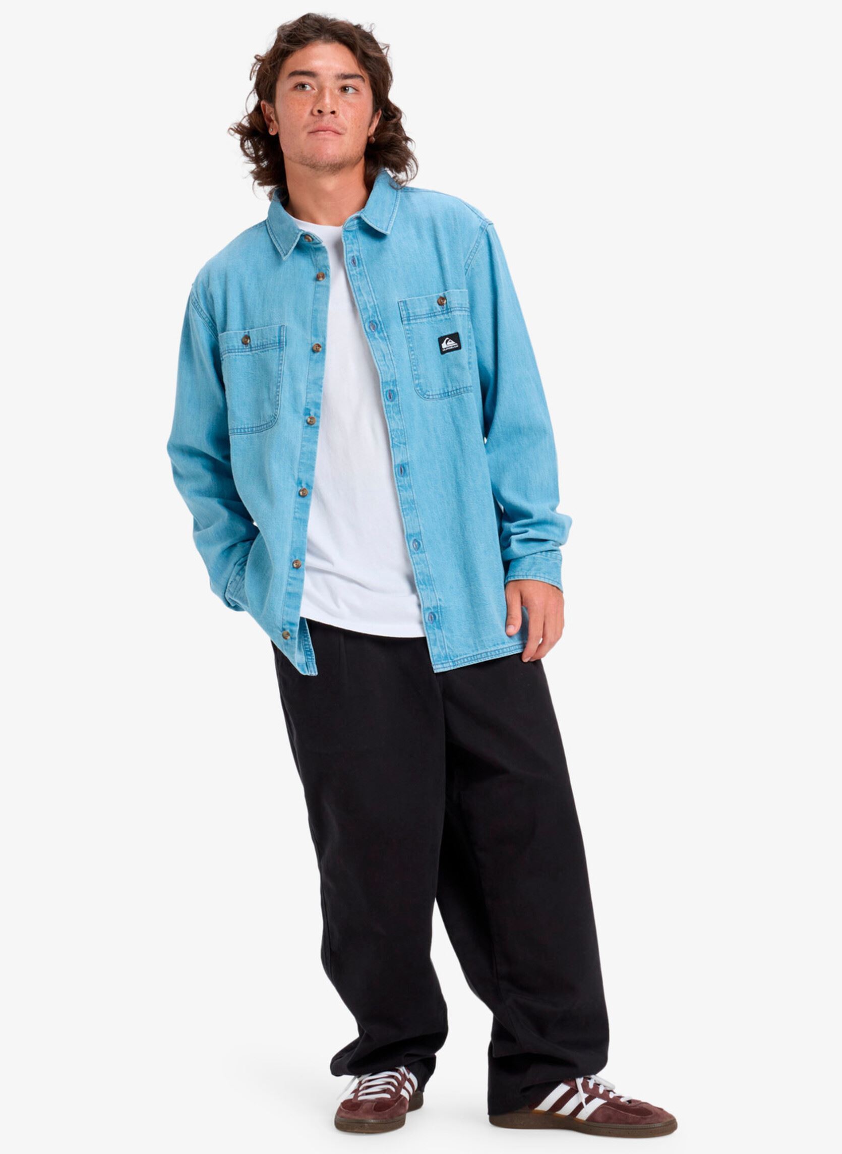 Hemden Bozeman Denim Ls Shirt herren blau Quiksilver Hemden Bozeman Denim Ls Shirt herren blau Flint stone
