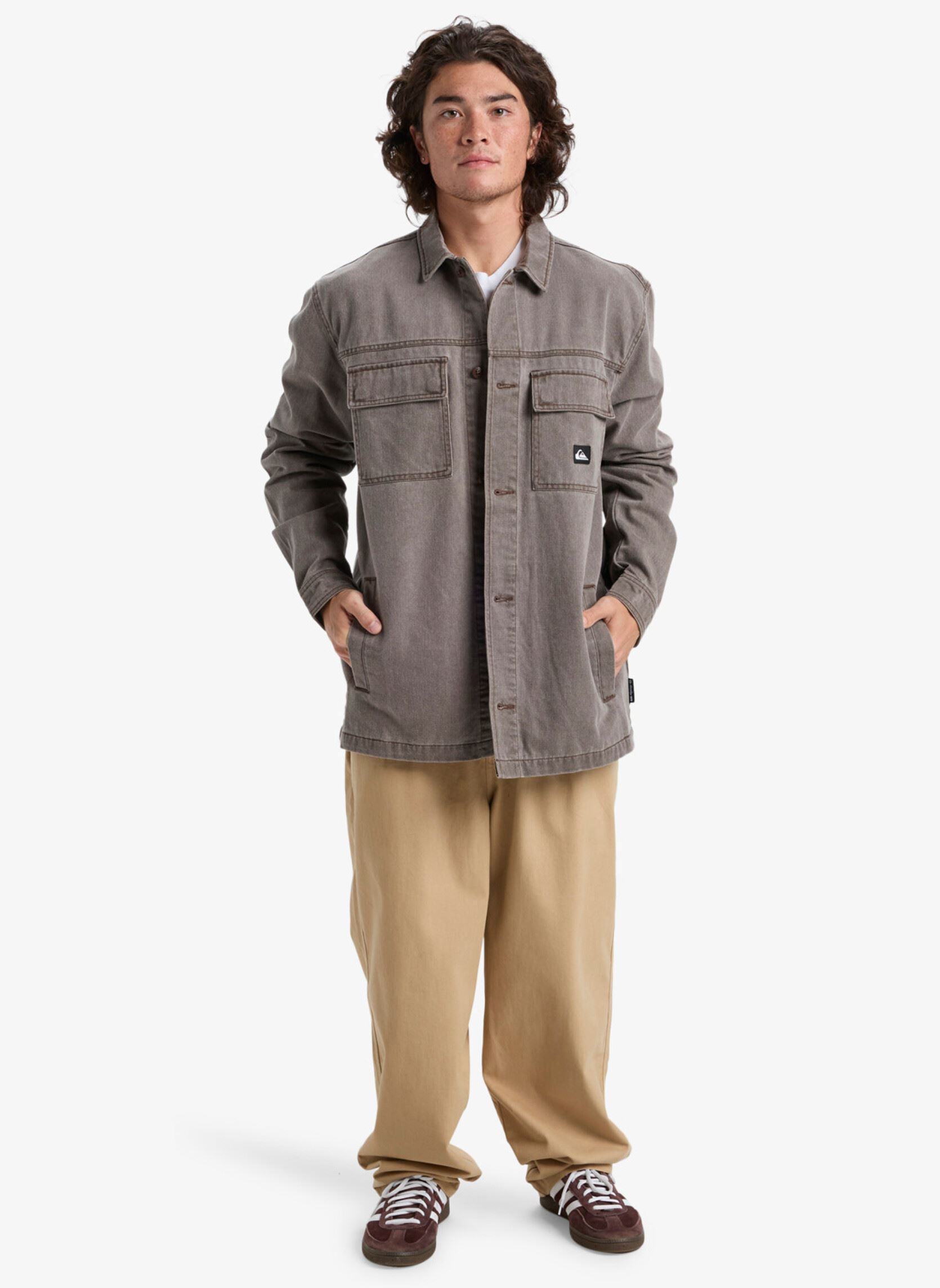 Hemden Mohab Washed Twill Ls Shirt heren bruin Quiksilver Hemden Mohab Washed Twill Ls Shirt heren bruin Chocolate Brown