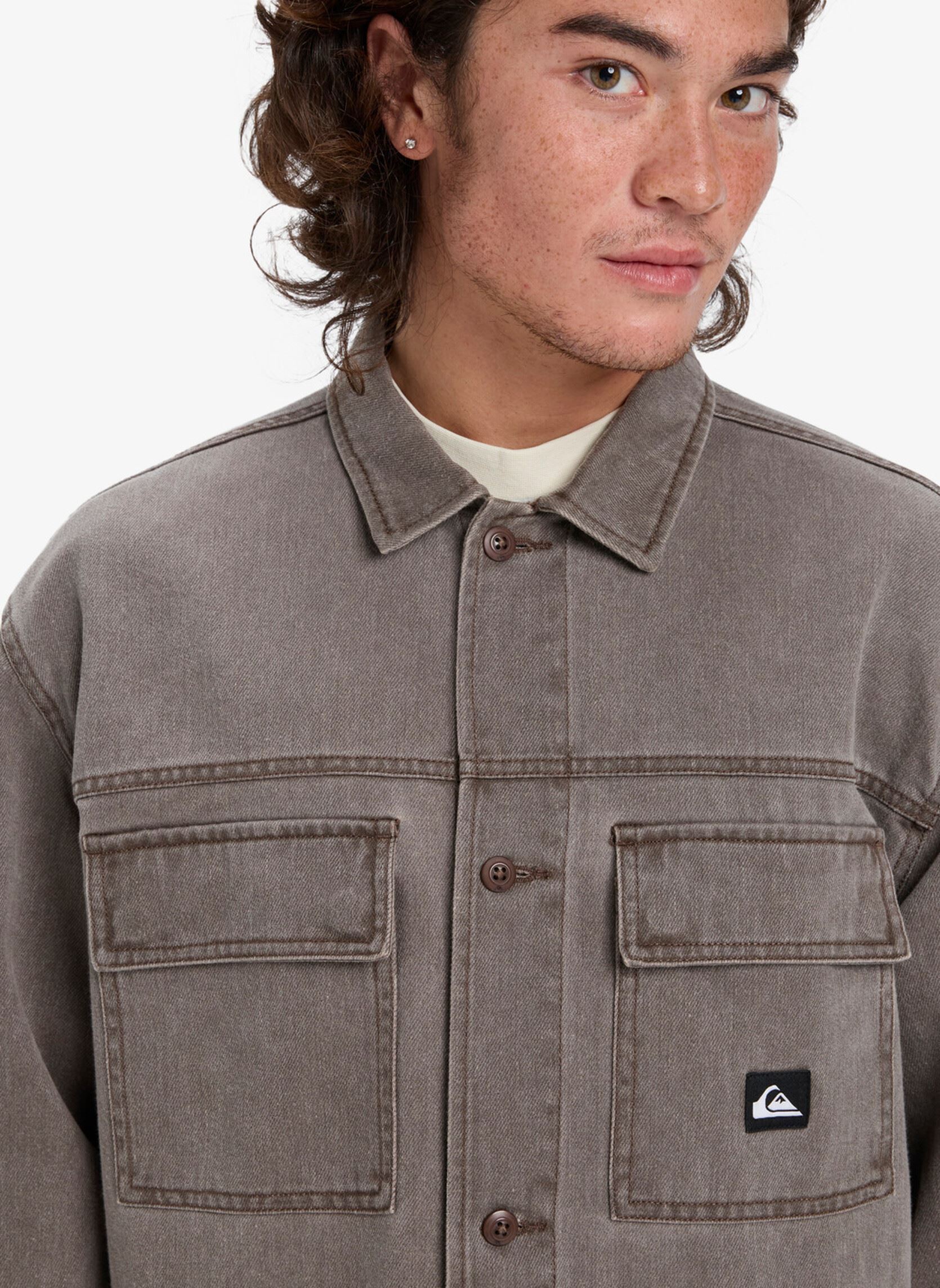Hemden Mohab Washed Twill Ls Shirt heren bruin Quiksilver Hemden Mohab Washed Twill Ls Shirt heren bruin Chocolate Brown