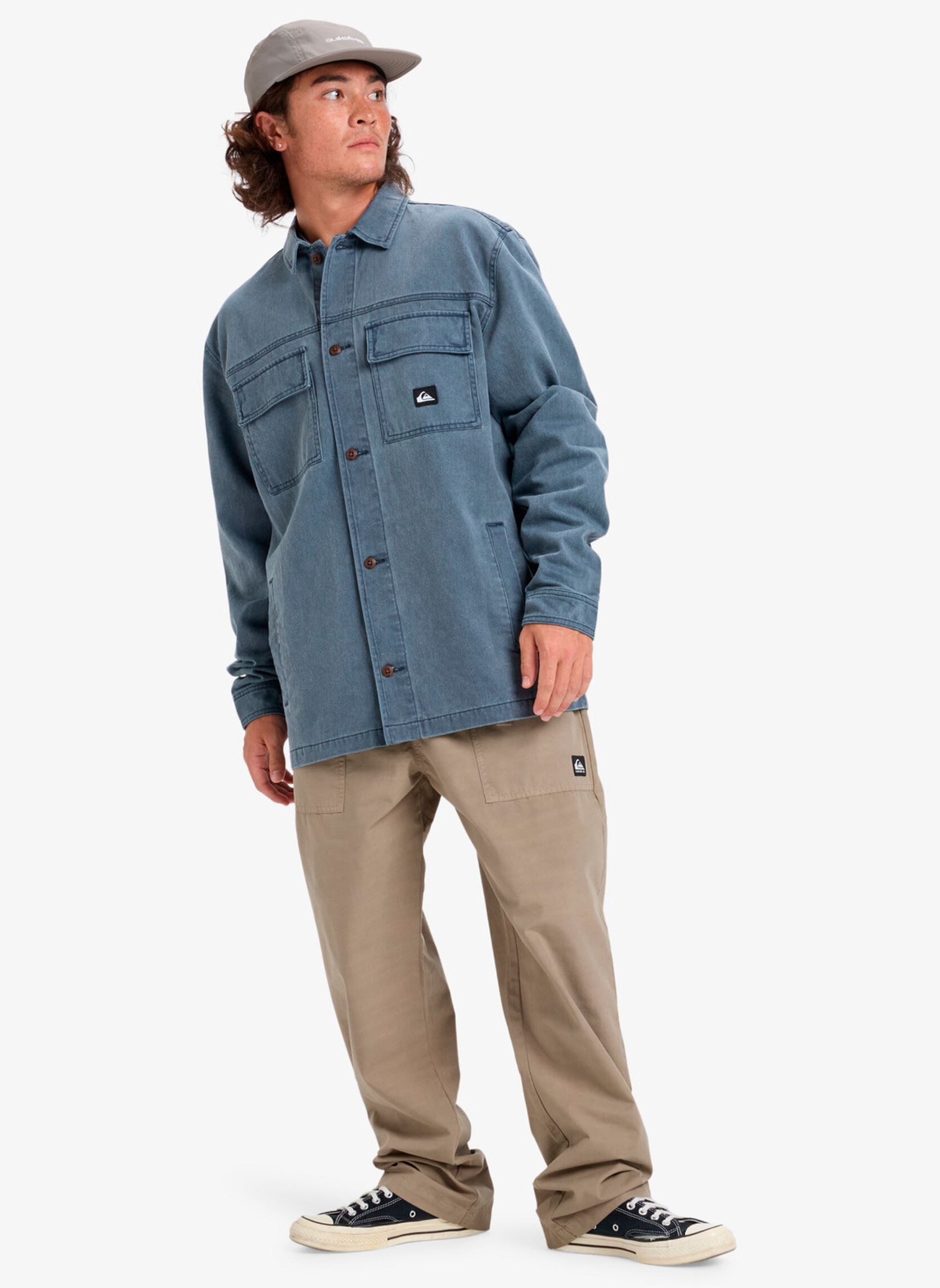 Chemises Mohab Washed Twill Ls Shirt homme bleu Quiksilver Chemises Mohab Washed Twill Ls Shirt homme bleu DARK NAVY