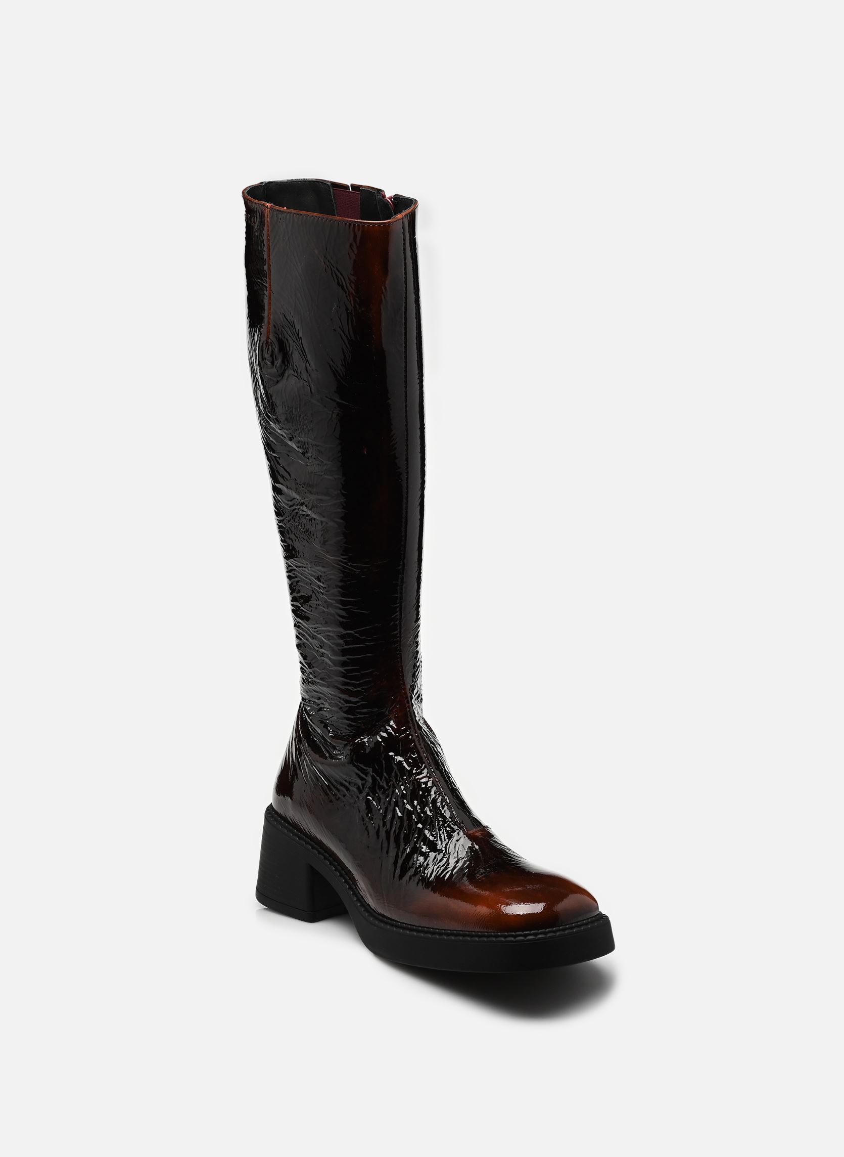 Bottes En Cuir Italien NiMal - Noir/bordeaux - Taille 38,5 - Vintage Années 2000 - Occasion