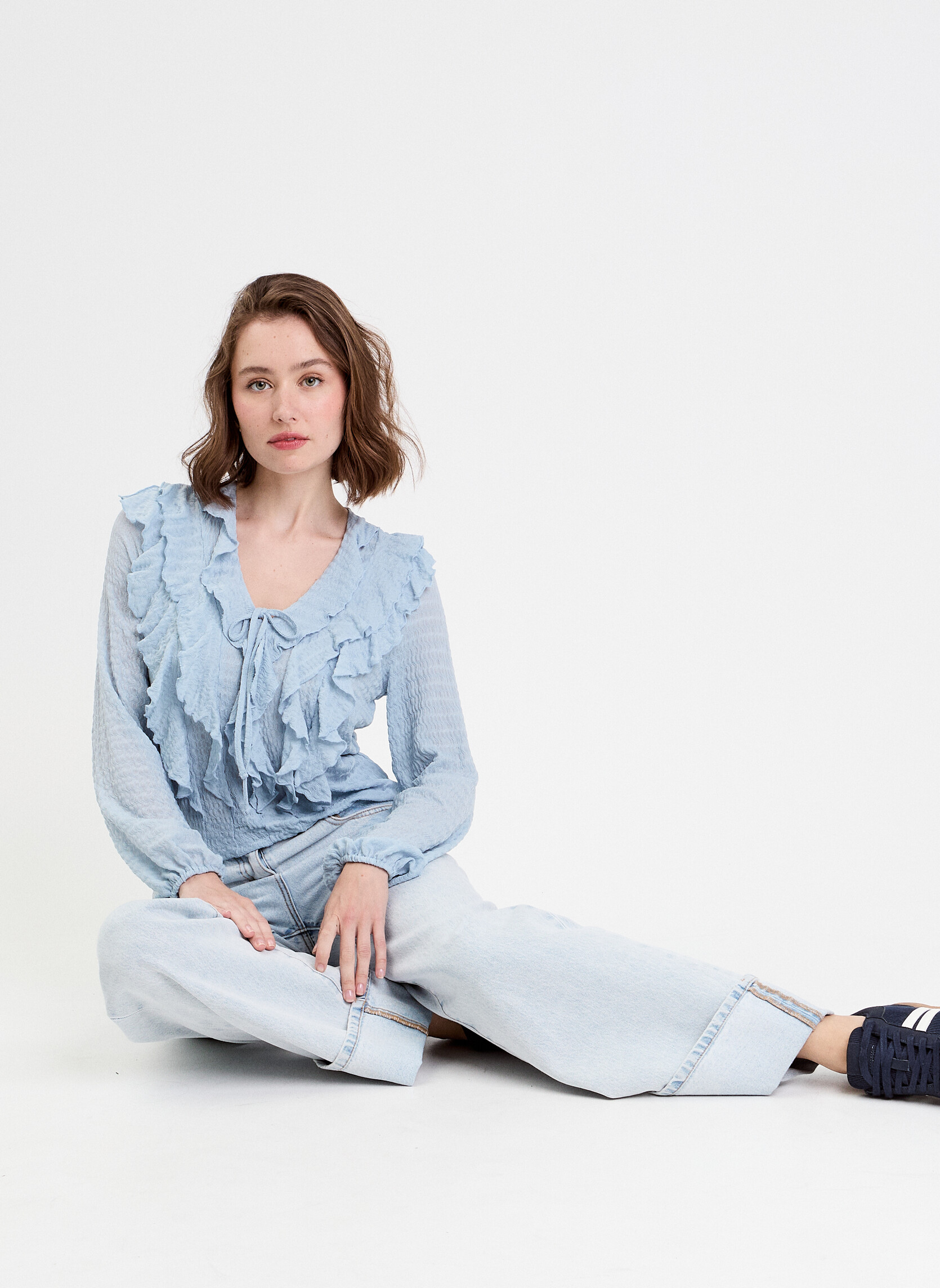 Tops LBLOUVOL6 femme bleu Cache Cache Tops LBLOUVOL6 femme bleu Bleu clair