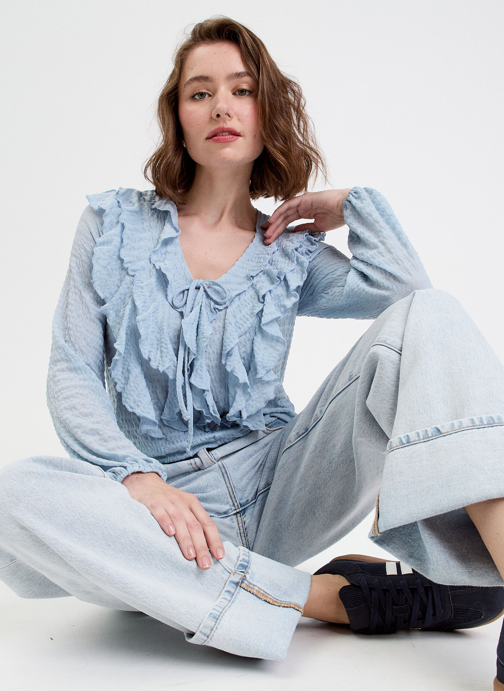 Tops LBLOUVOL6 femme bleu Cache Cache Tops LBLOUVOL6 femme bleu Bleu clair