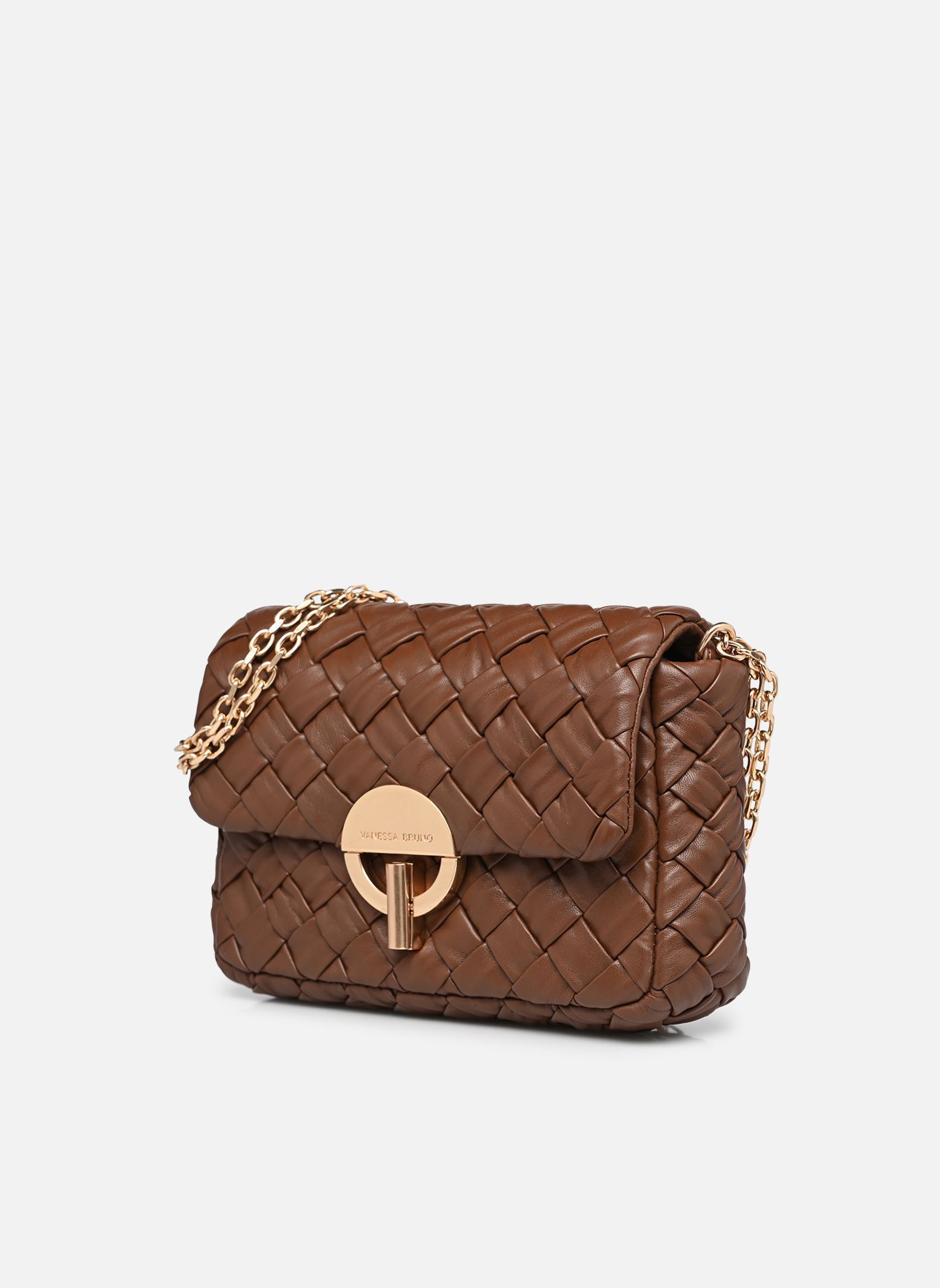 Sacs bandoulière Moon Moyen En Cuir D'Agneau Tresse Damie femme marron Vanessa Bruno Sacs bandoulière Moon Moyen En Cuir D'Agneau Tresse Damie femme marron COGNAC