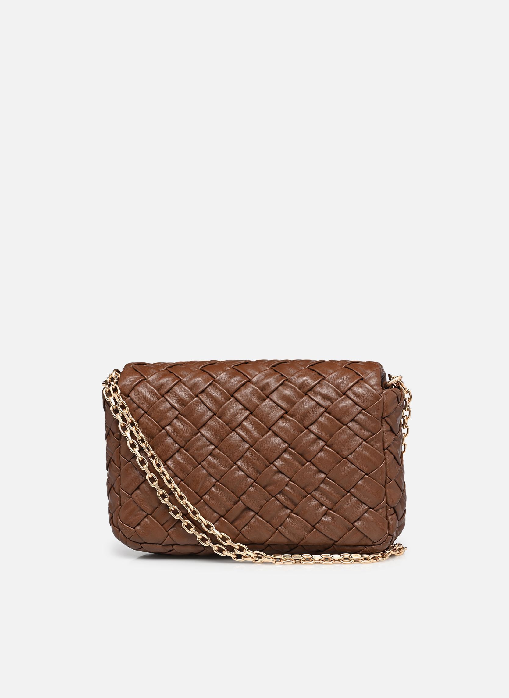 Sacs bandoulière Moon Moyen En Cuir D'Agneau Tresse Damie femme marron Vanessa Bruno Sacs bandoulière Moon Moyen En Cuir D'Agneau Tresse Damie femme marron COGNAC