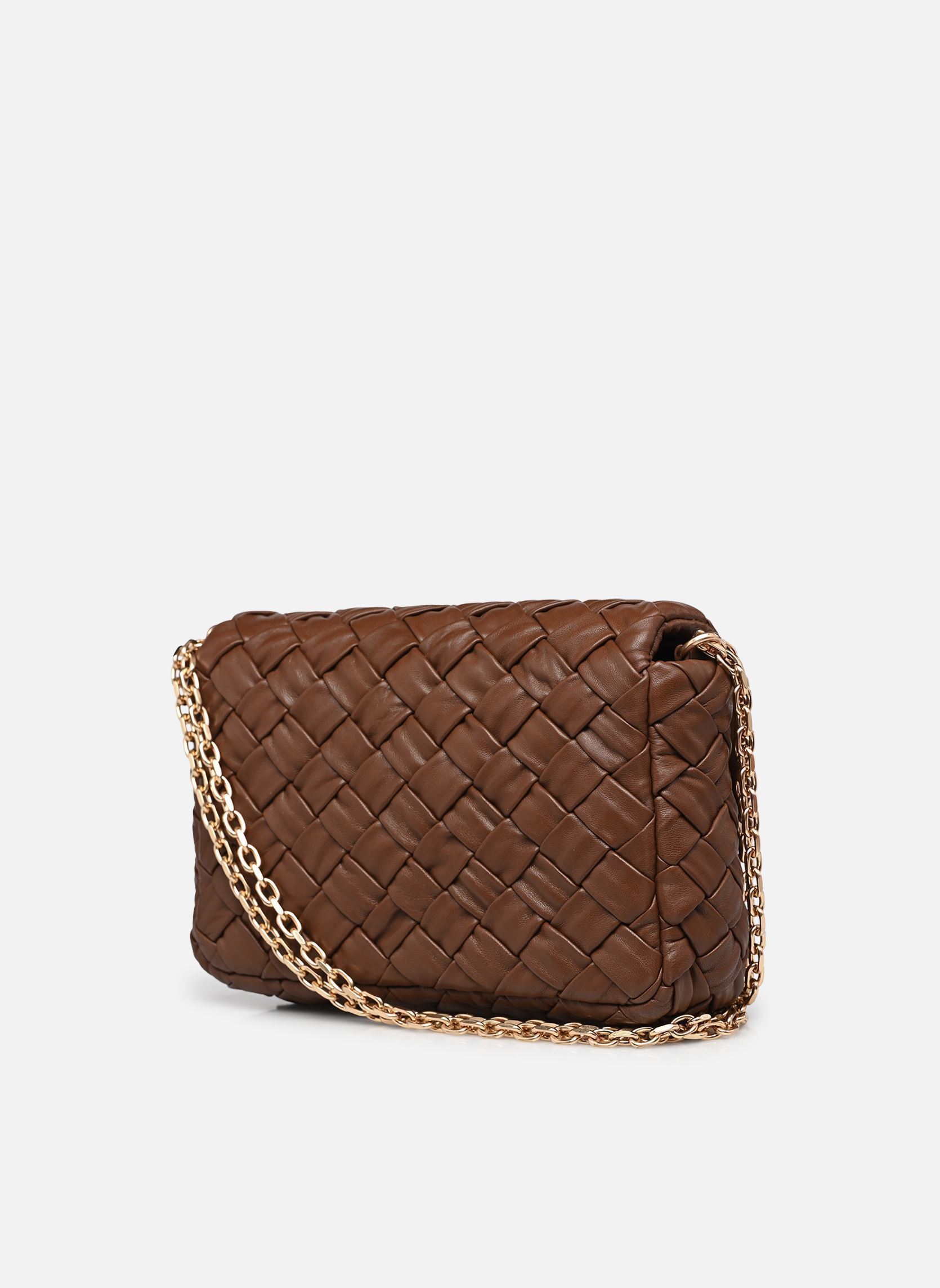 Sacs bandoulière Moon Moyen En Cuir D'Agneau Tresse Damie femme marron Vanessa Bruno Sacs bandoulière Moon Moyen En Cuir D'Agneau Tresse Damie femme marron COGNAC