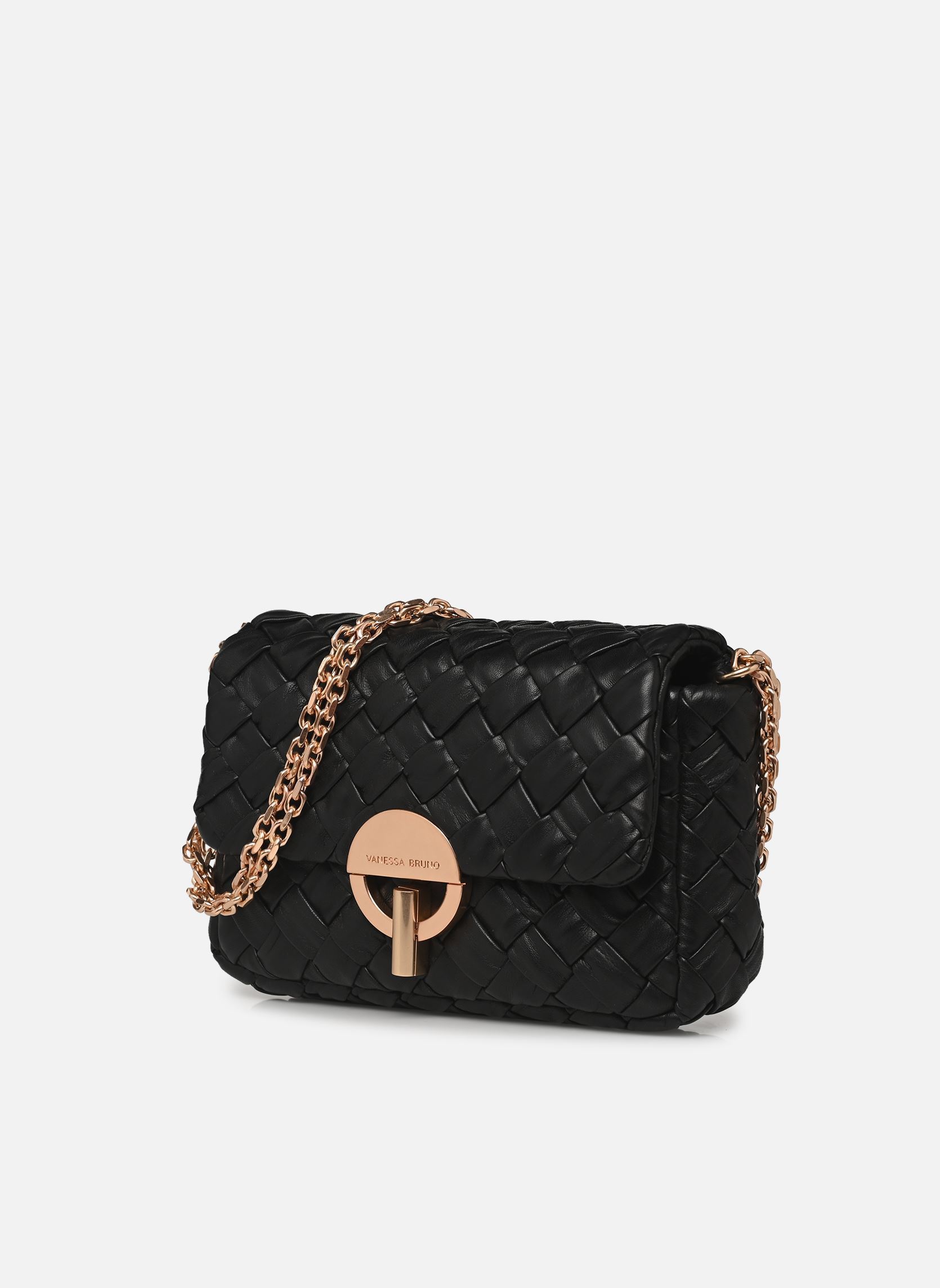 Schoudertassen Moon Moyen En Cuir D'Agneau Tresse Damie dames zwart Vanessa Bruno Schoudertassen Moon Moyen En Cuir D'Agneau Tresse Damie dames zwart NOIR