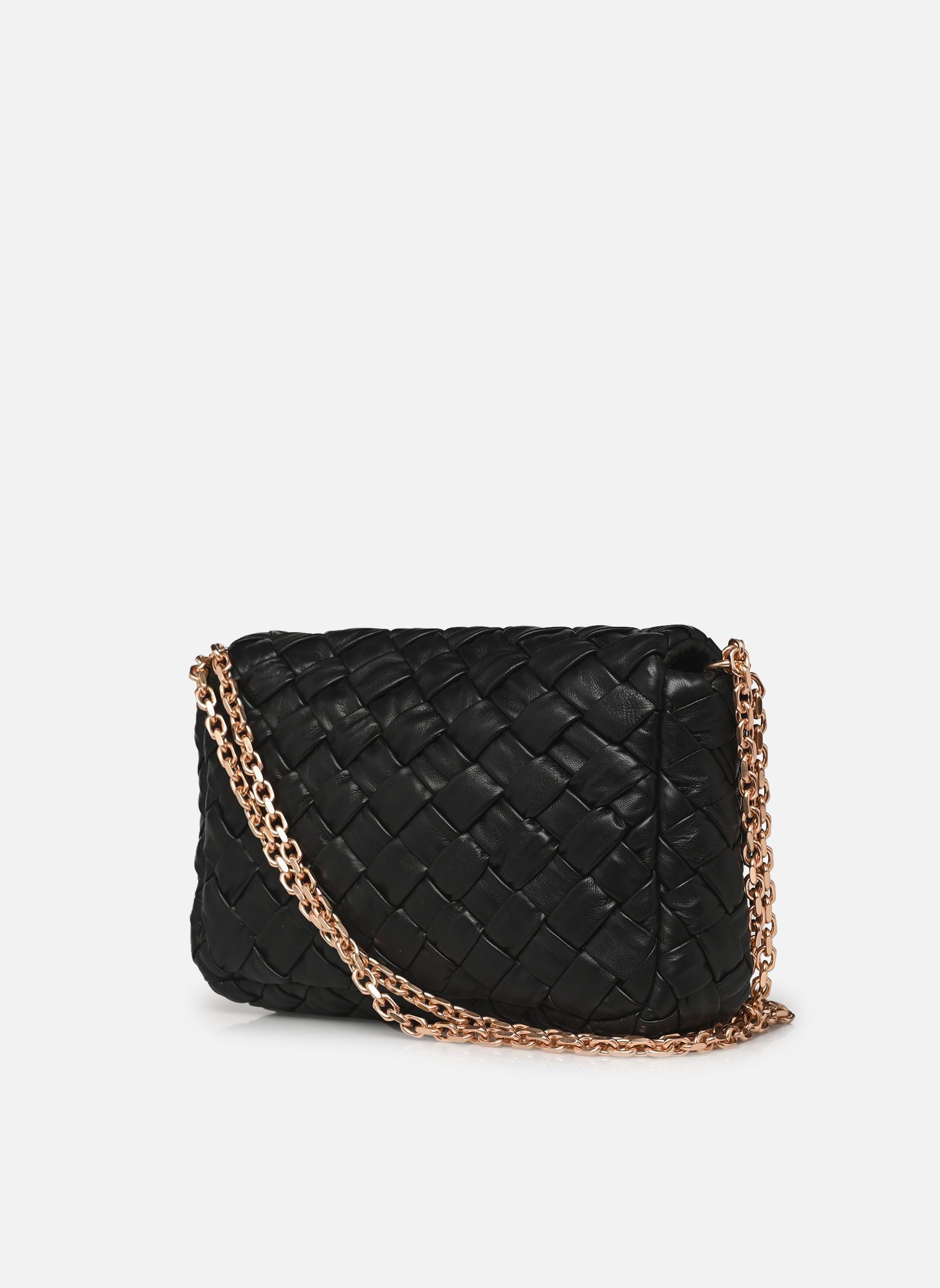 Schoudertassen Moon Moyen En Cuir D'Agneau Tresse Damie dames zwart Vanessa Bruno Schoudertassen Moon Moyen En Cuir D'Agneau Tresse Damie dames zwart NOIR