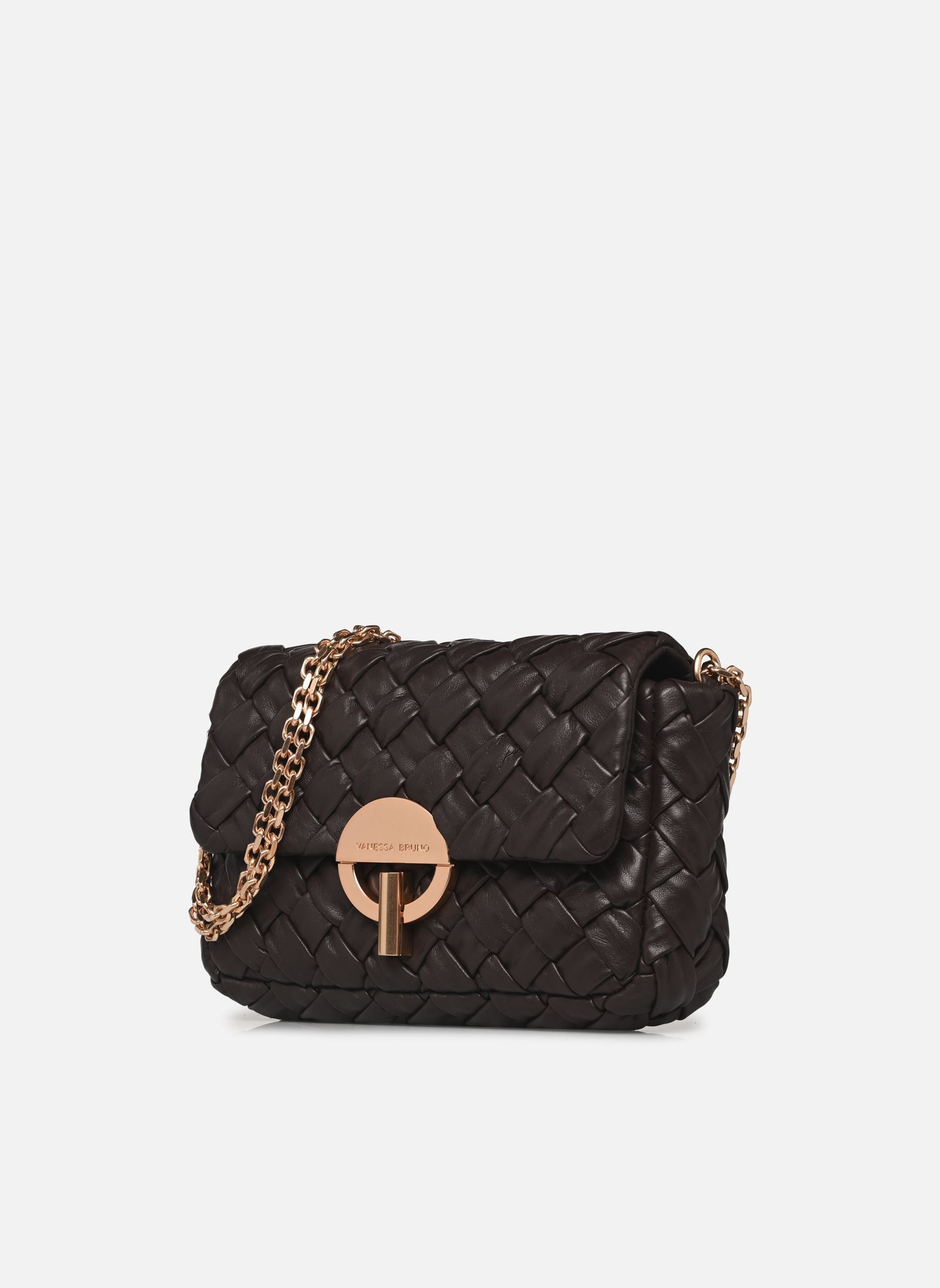 Umhängetaschen Moon Moyen En Cuir D'Agneau Tresse Damie damen braun Vanessa Bruno Umhängetaschen Moon Moyen En Cuir D'Agneau Tresse Damie damen braun CHOCOLAT
