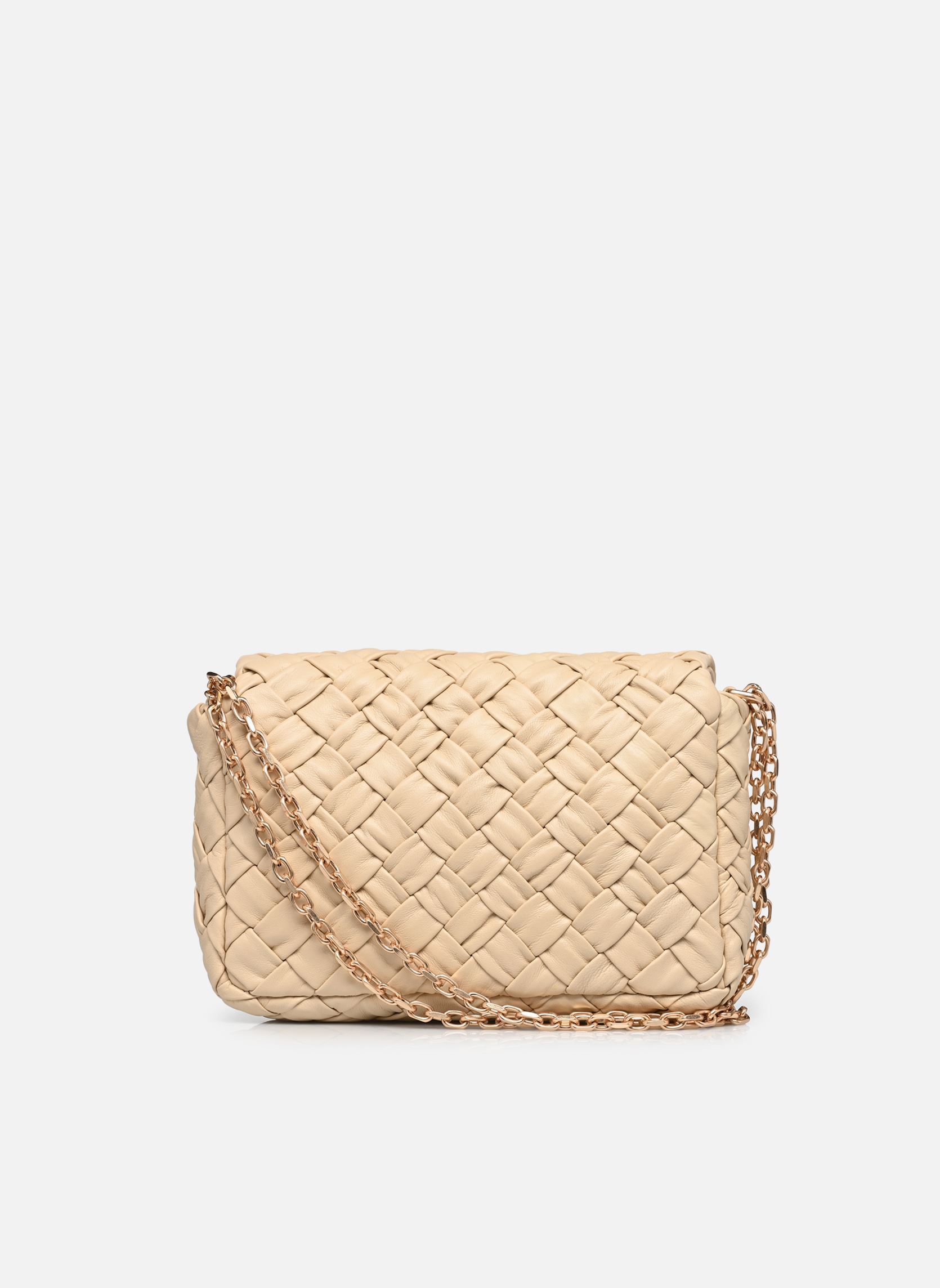 Sacs bandoulière Moon Moyen En Cuir D'Agneau Tresse Damie femme blanc Vanessa Bruno Sacs bandoulière Moon Moyen En Cuir D'Agneau Tresse Damie femme blanc IVOIRE
