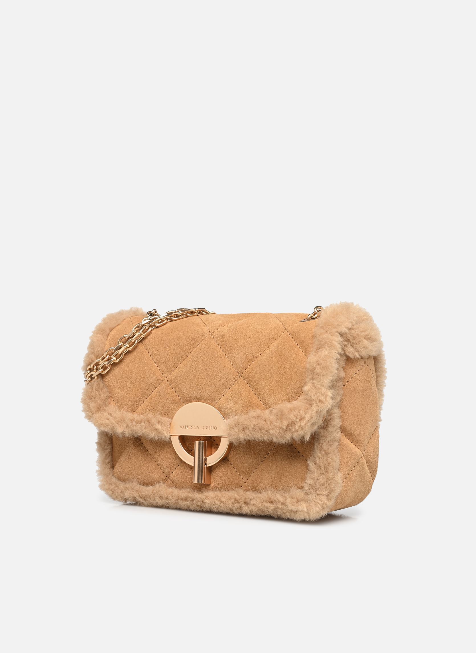 Umhängetaschen Moon Moyen En Suede Et Fausse Fourrure damen braun Vanessa Bruno Umhängetaschen Moon Moyen En Suede Et Fausse Fourrure damen braun CARAMEL