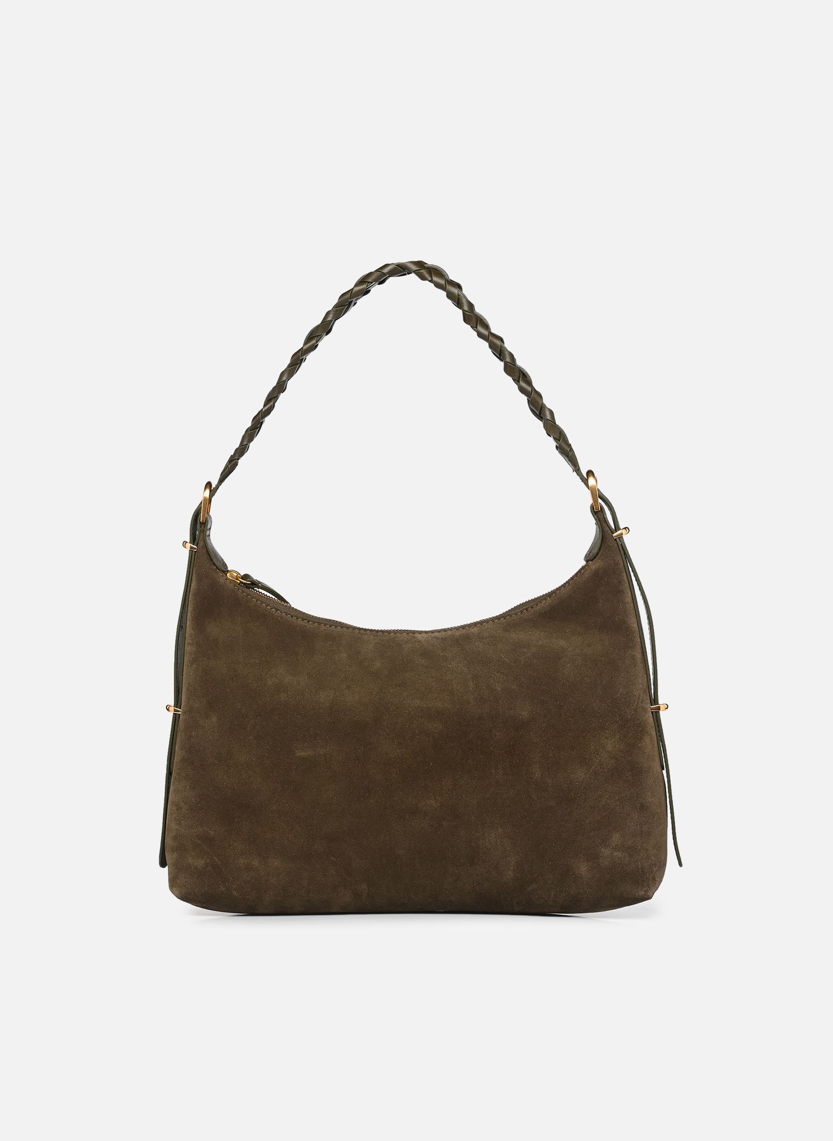 Sac Bandoulière Femme Vert Kaki En Simili Cuir - Avec Rabat Zippé Et Sangle Ajustable, Neuf Sans étiquette