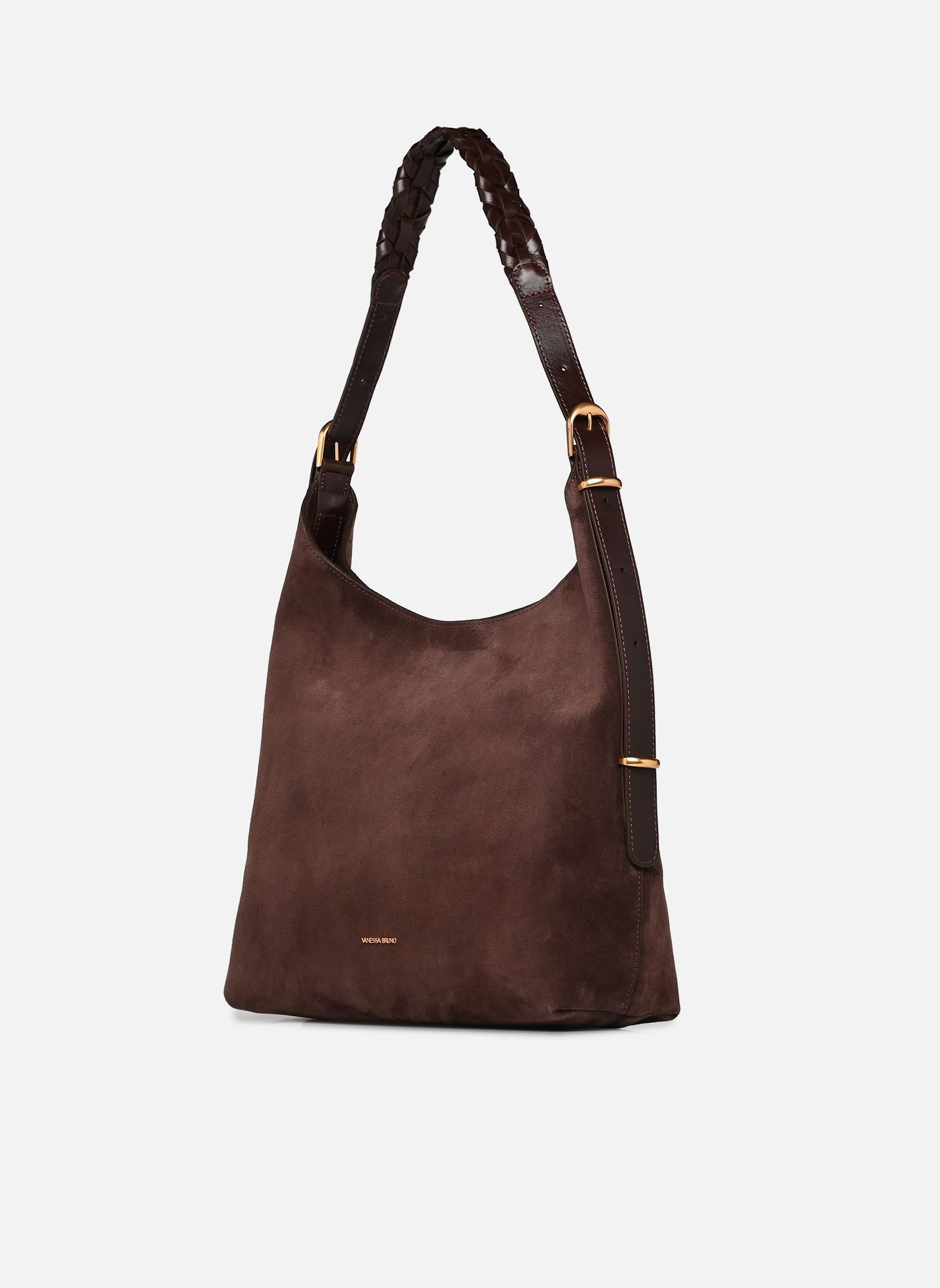 Sacs Jess Hobo Suede Avec Anse Tressee En Cui femme marron Vanessa Bruno Sacs Jess Hobo Suede Avec Anse Tressee En Cui femme marron CHOCOLAT