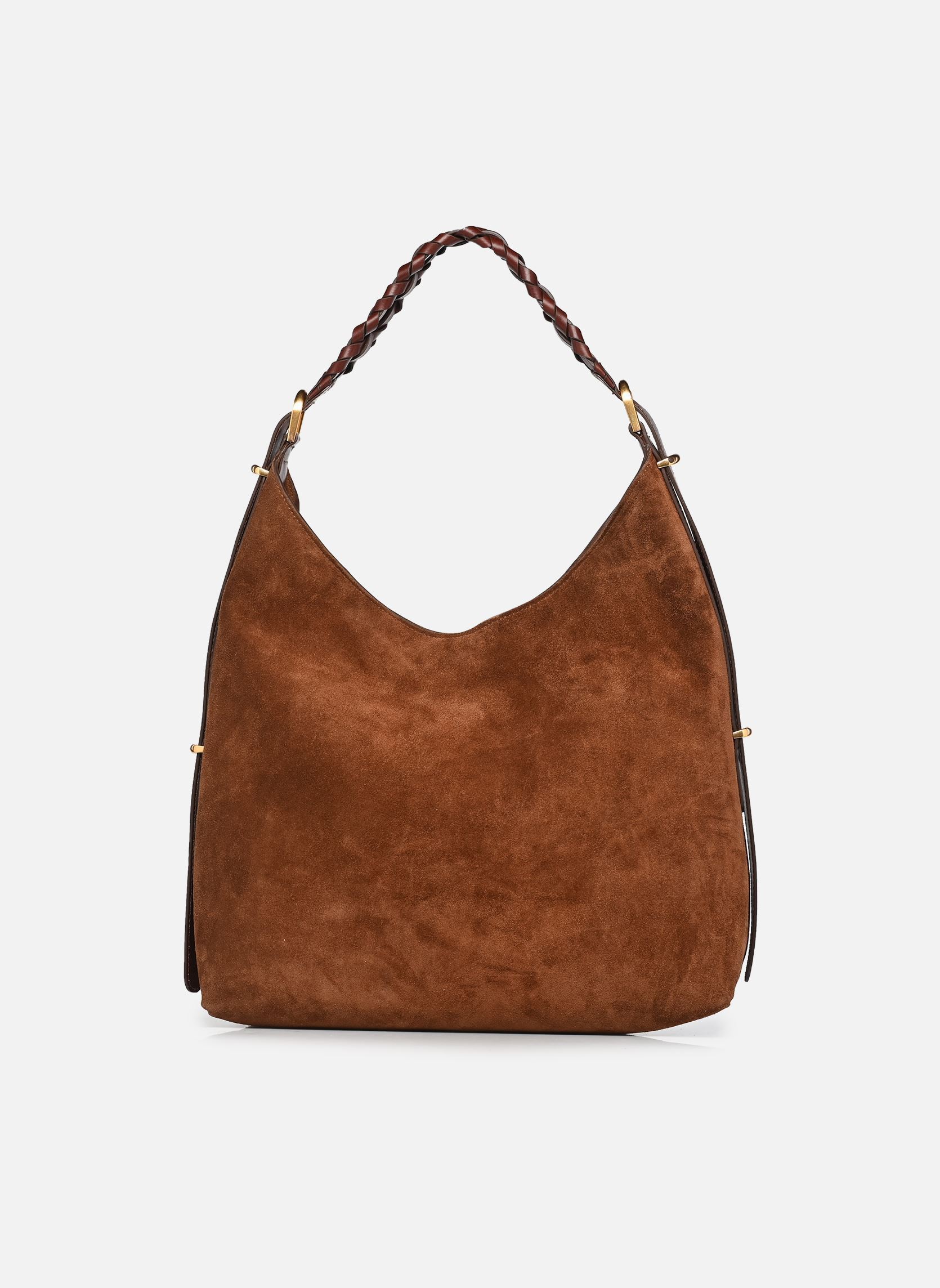 Schoudertassen Jess Hobo Suede Avec Anse Tressee En Cui dames bruin Vanessa Bruno Schoudertassen Jess Hobo Suede Avec Anse Tressee En Cui dames bruin COGNAC