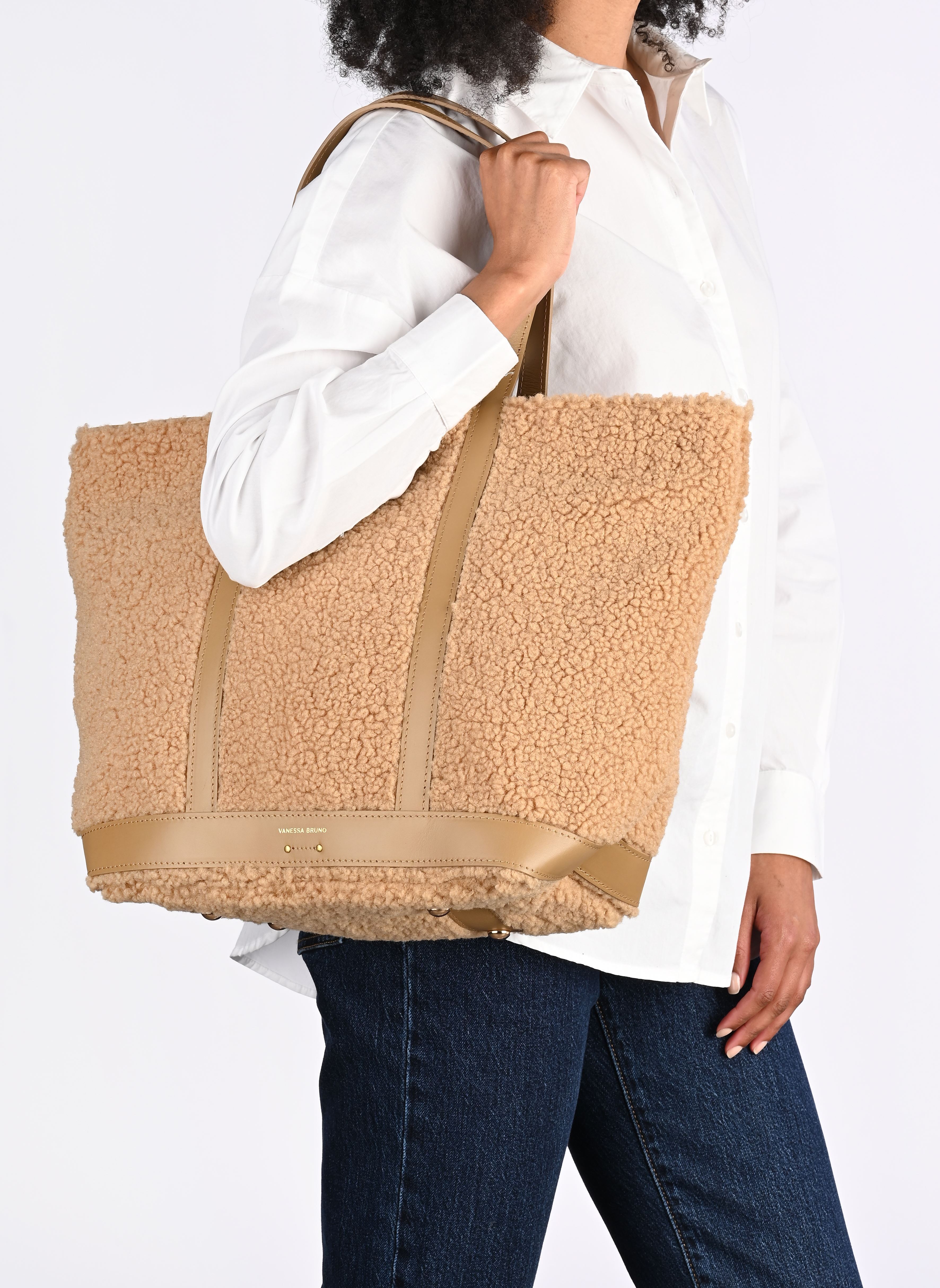 Borsa da spiaggia Cabas L Porte Epaule Zippe En Fausse Fou donna marrone Vanessa Bruno Borsa da spiaggia Cabas L Porte Epaule Zippe En Fausse Fou donna marrone CARAMEL