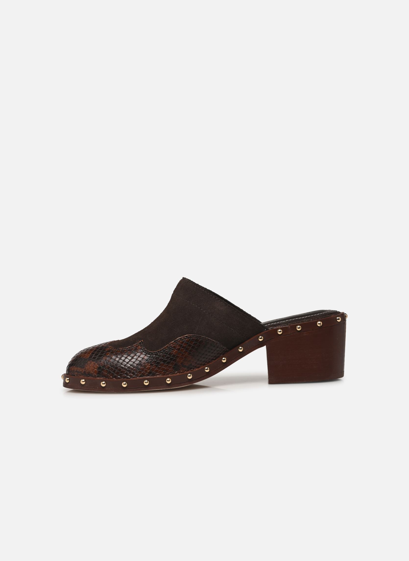 Mules et sabots Sabots 45Mm Bords Cloutes En Suede Et De femme marron Vanessa Bruno Mules et sabots Sabots 45Mm Bords Cloutes En Suede Et De femme marron EBENE