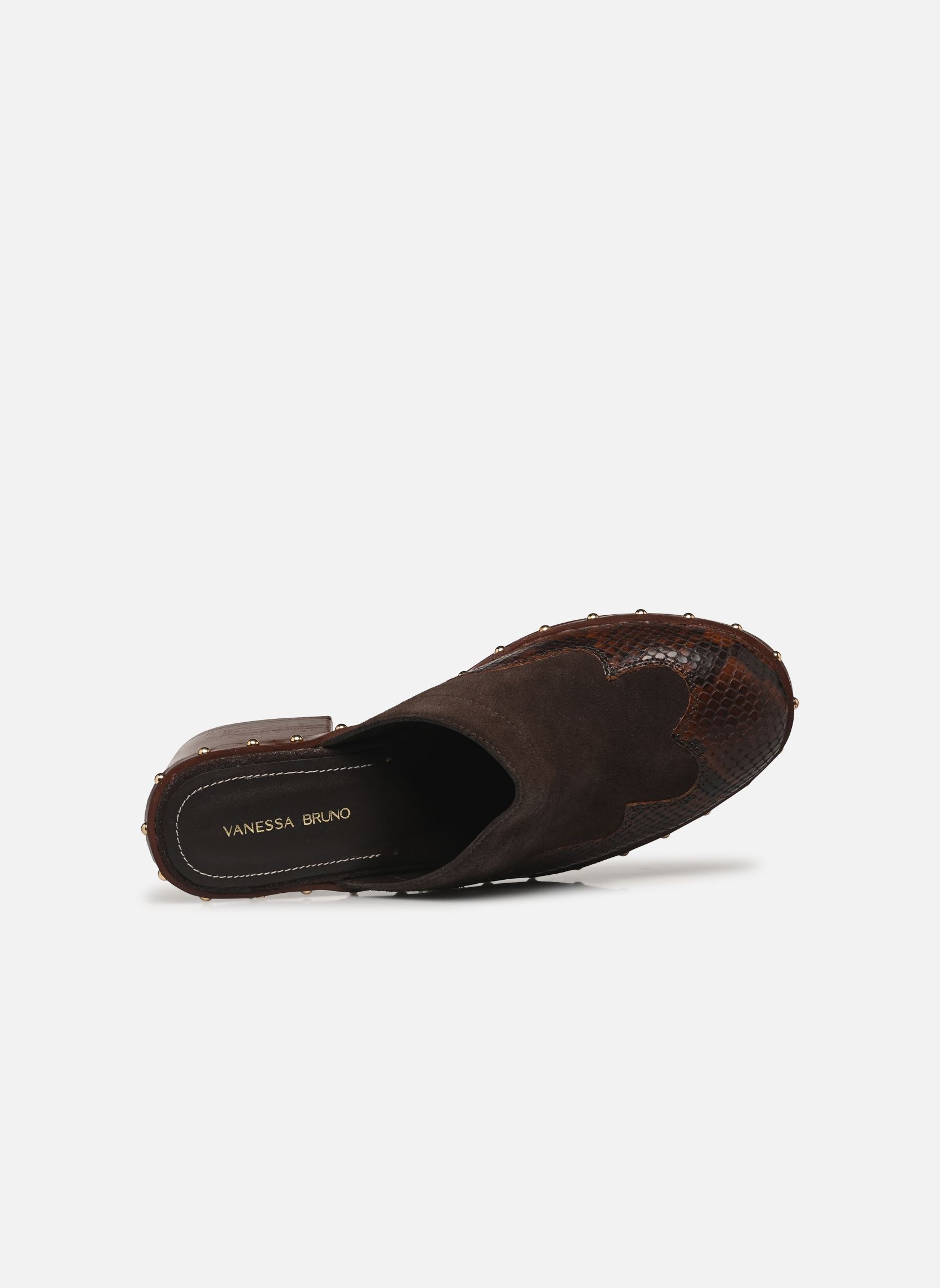 Mules et sabots Sabots 45Mm Bords Cloutes En Suede Et De femme marron Vanessa Bruno Mules et sabots Sabots 45Mm Bords Cloutes En Suede Et De femme marron EBENE