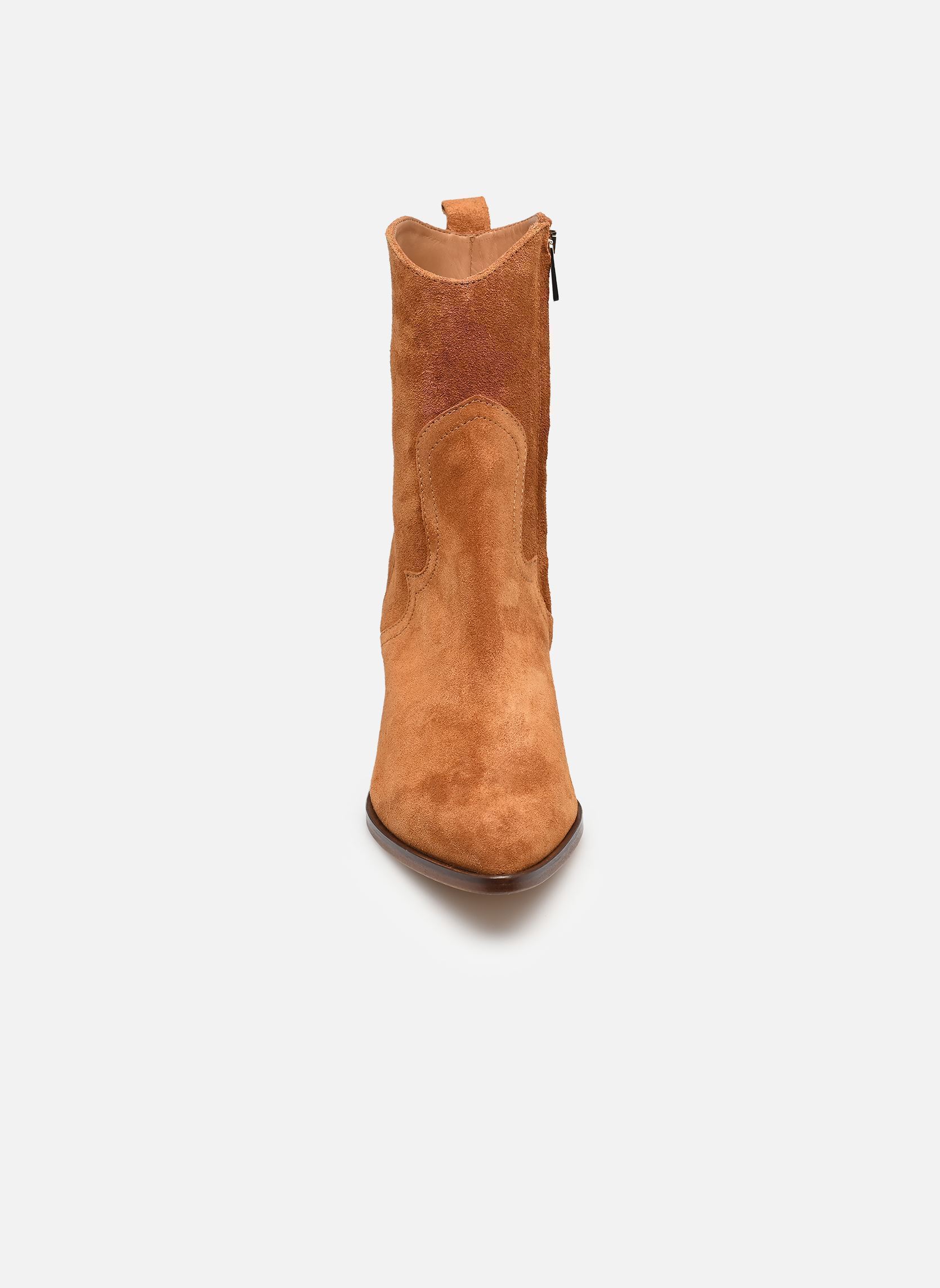 Bottines santiags Santiag 45Mm Santiag Avec Decoupe Cowboy femme marron Vanessa Bruno Bottines santiags Santiag 45Mm Santiag Avec Decoupe Cowboy femme marron CAMEL