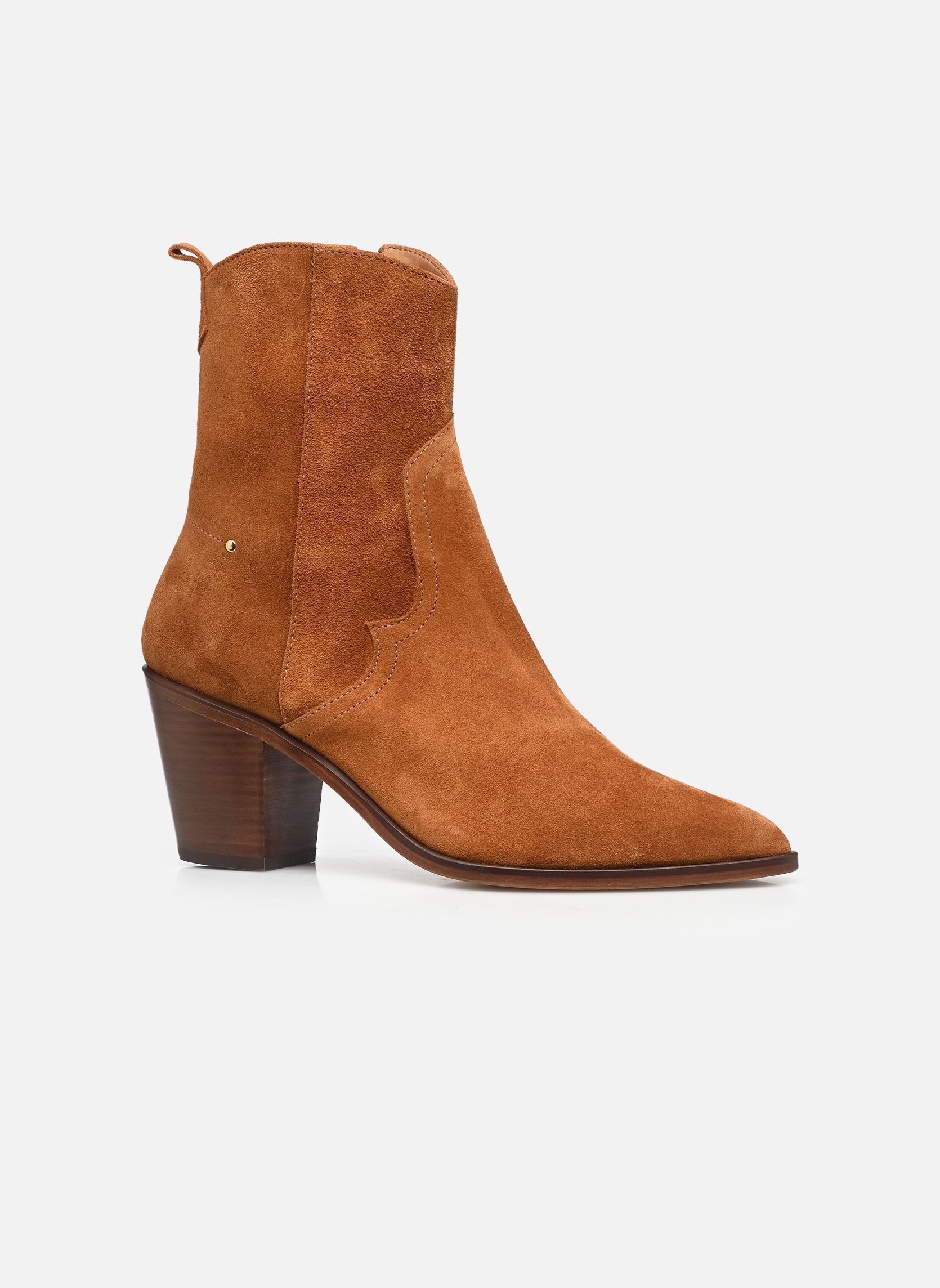 Bottines santiags Santiag 45Mm Santiag Avec Decoupe Cowboy femme marron Vanessa Bruno Bottines santiags Santiag 45Mm Santiag Avec Decoupe Cowboy femme marron CAMEL