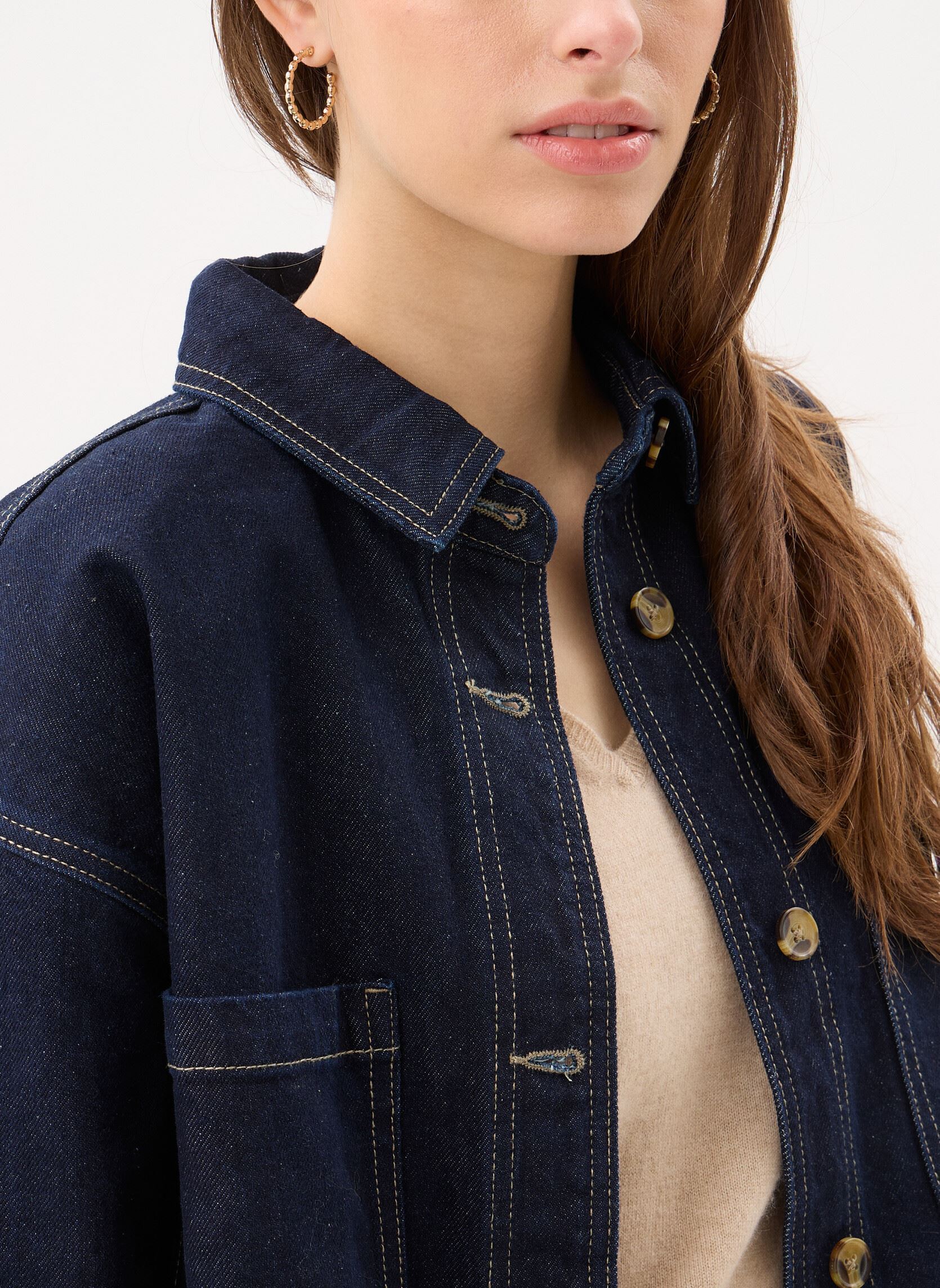 Vestes en jean SURCHEMISE-DENIM femme bleu Georgia Rose Vestes en jean SURCHEMISE-DENIM femme bleu DENIM BRUT