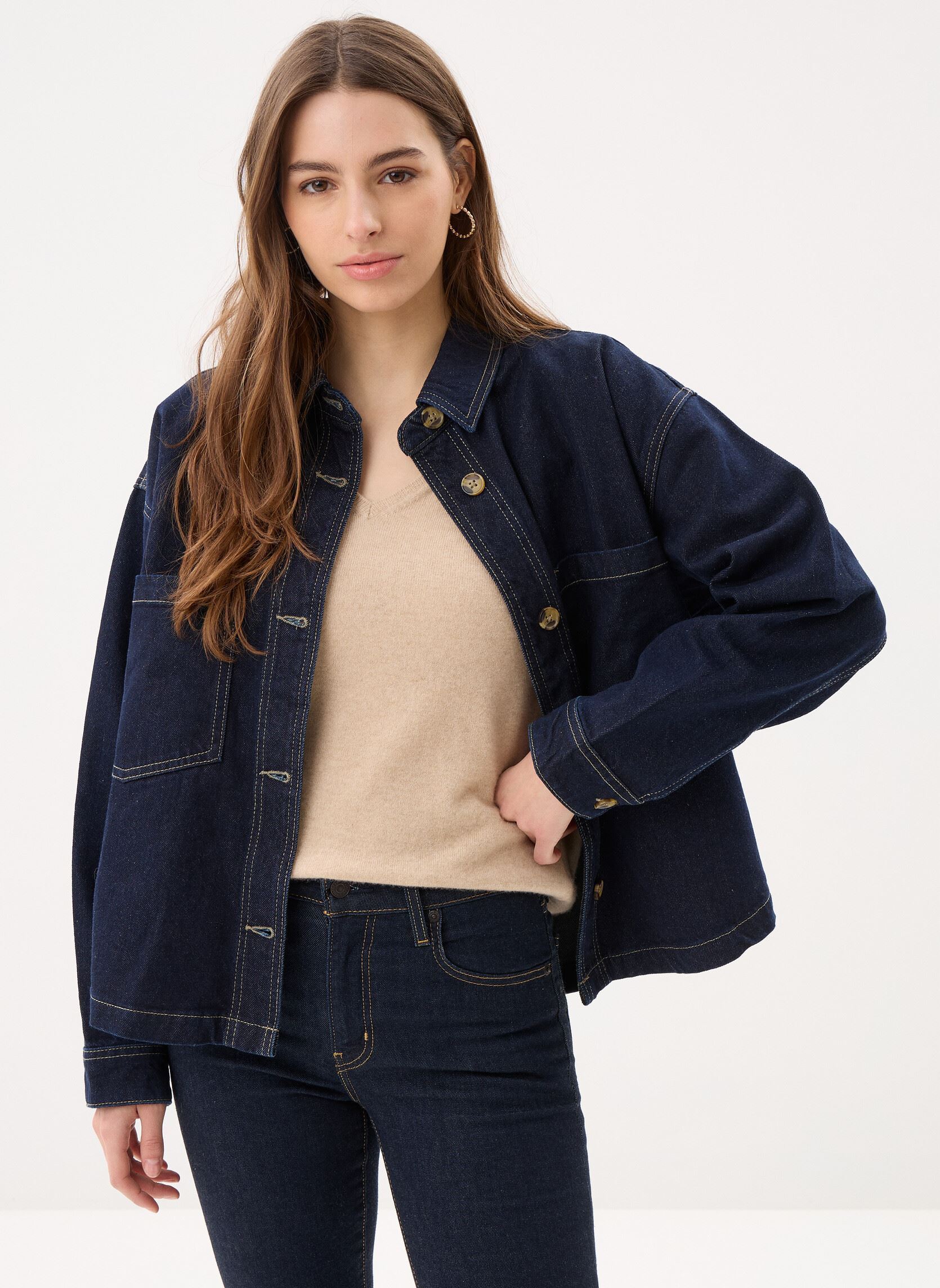 Vestes en jean SURCHEMISE-DENIM femme bleu Georgia Rose Vestes en jean SURCHEMISE-DENIM femme bleu DENIM BRUT