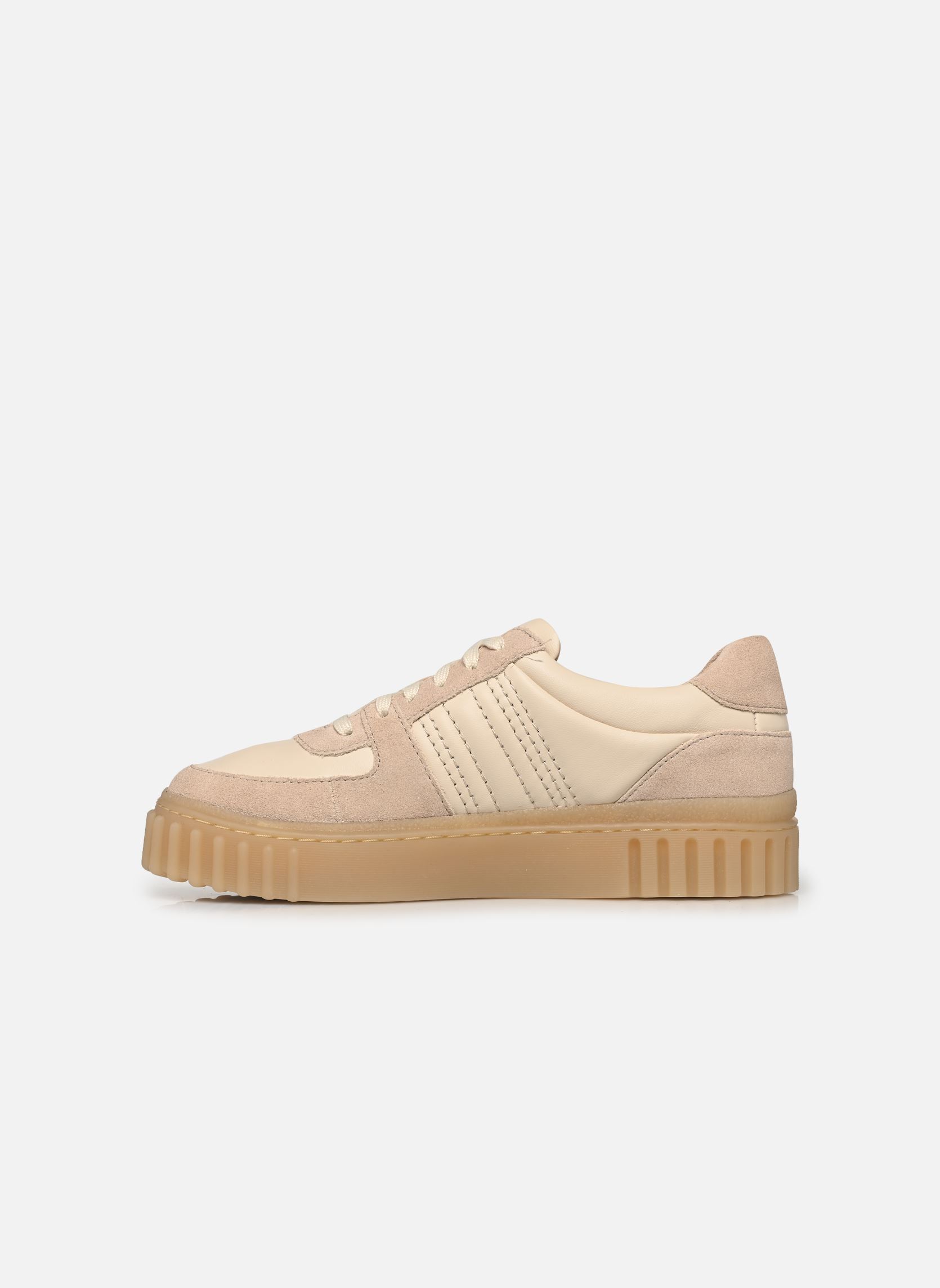 Sneakers Mayhill Lace dames beige Clarks Sneakers Mayhill Lace dames beige SAND COMBI LEA