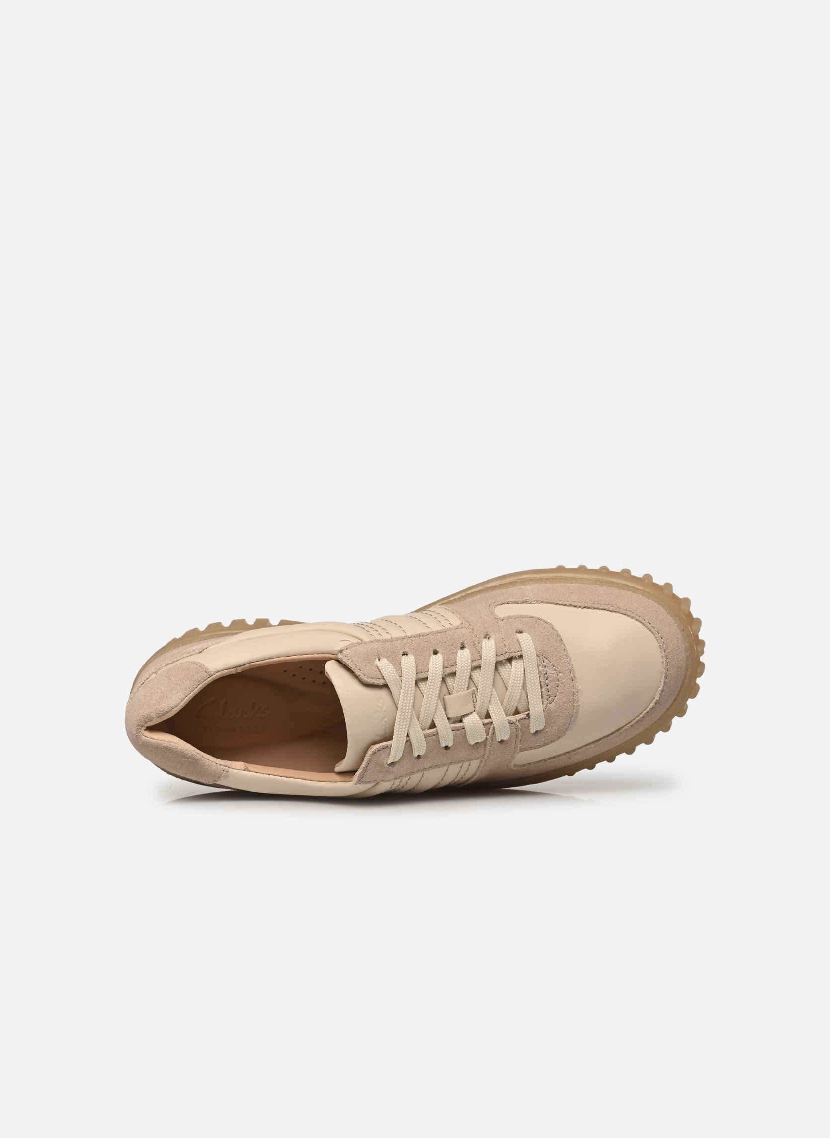 Sneakers Mayhill Lace dames beige Clarks Sneakers Mayhill Lace dames beige SAND COMBI LEA