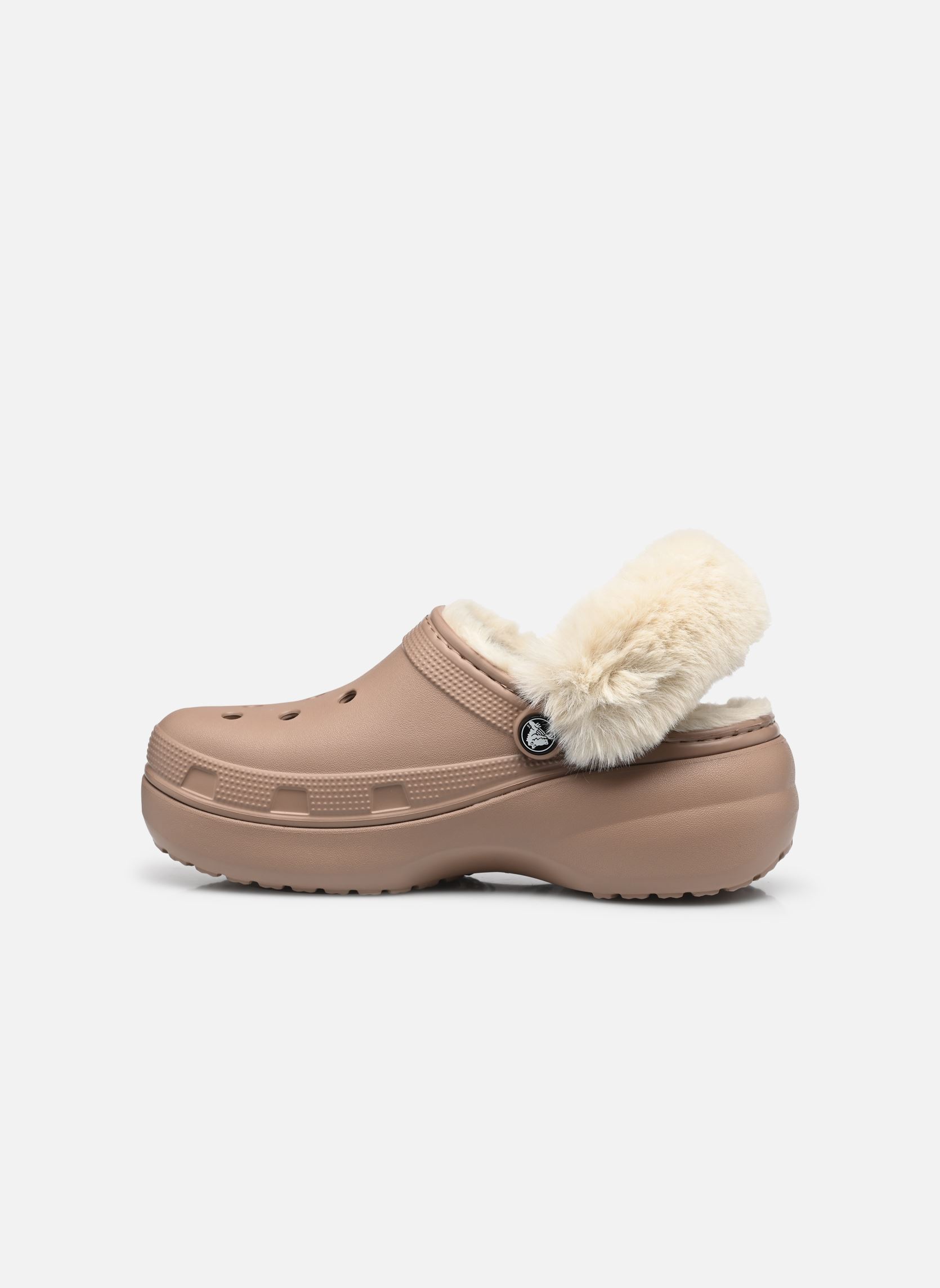 Mules et sabots Classic Platform Fuzz Lined Clog W femme beige Crocs Mules et sabots Classic Platform Fuzz Lined Clog W femme beige Latte