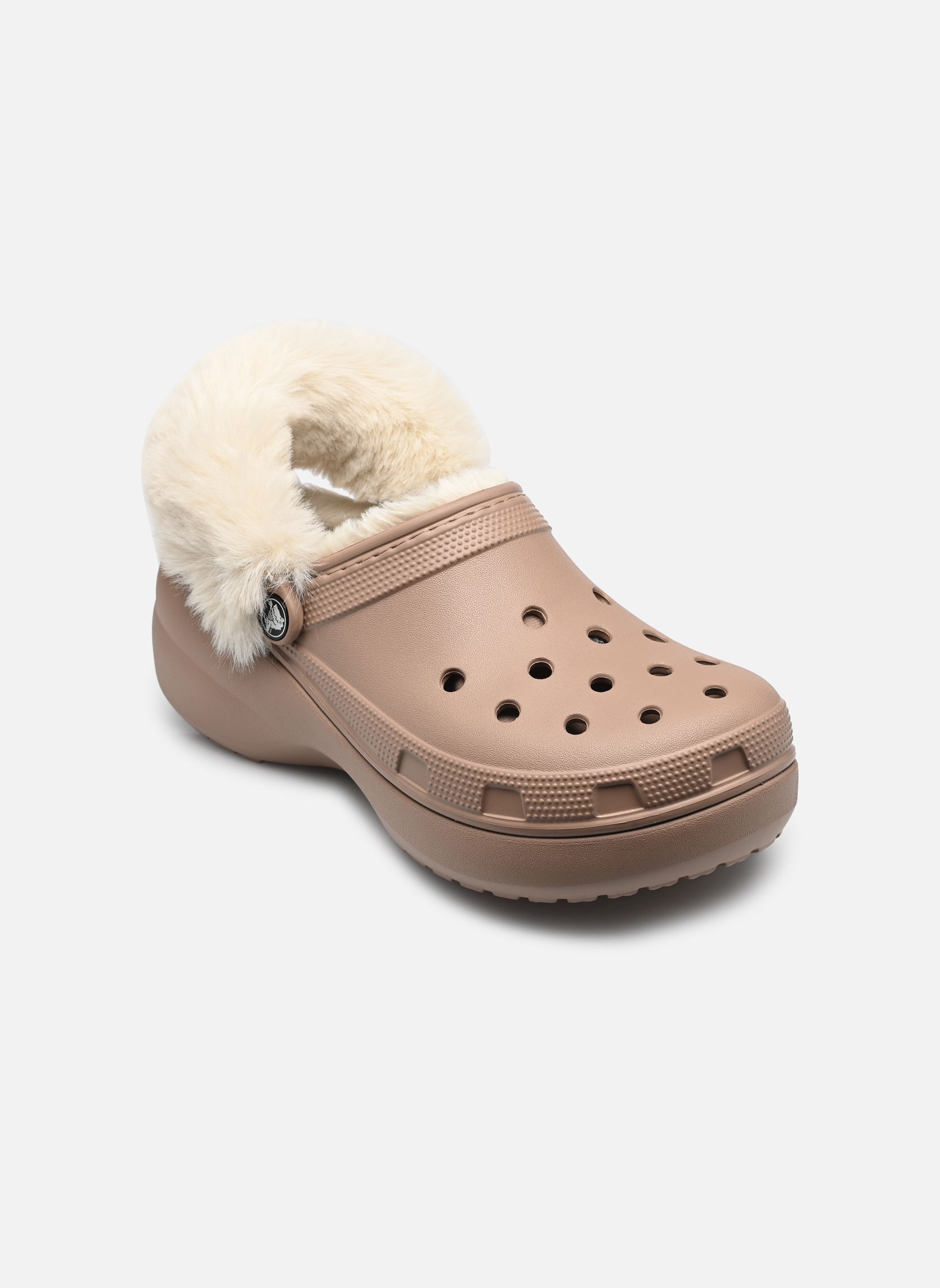 Crocs Classic Platform Fuzz Lined Sabots Femmes