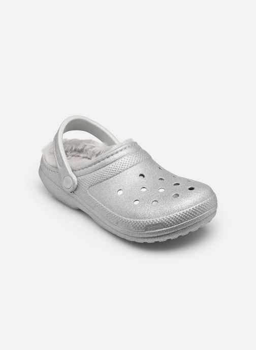 Crocs Mules et sabots Classic Fuzz Lined Glitter Clog W femme argent