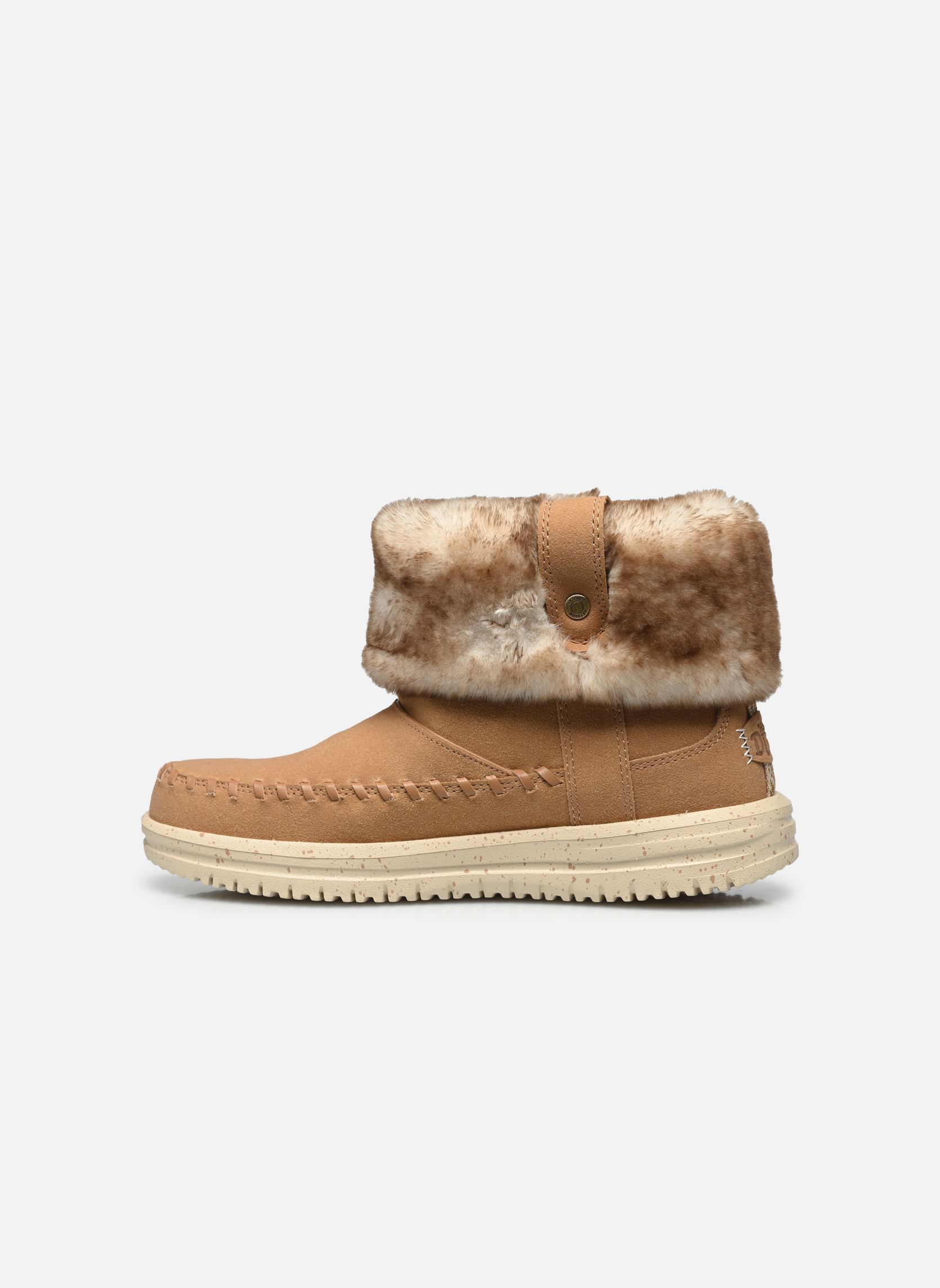 Bottines basses Camden Cuff Classic Cozy femme beige HEYDUDE Bottines basses Camden Cuff Classic Cozy femme beige COGNAC