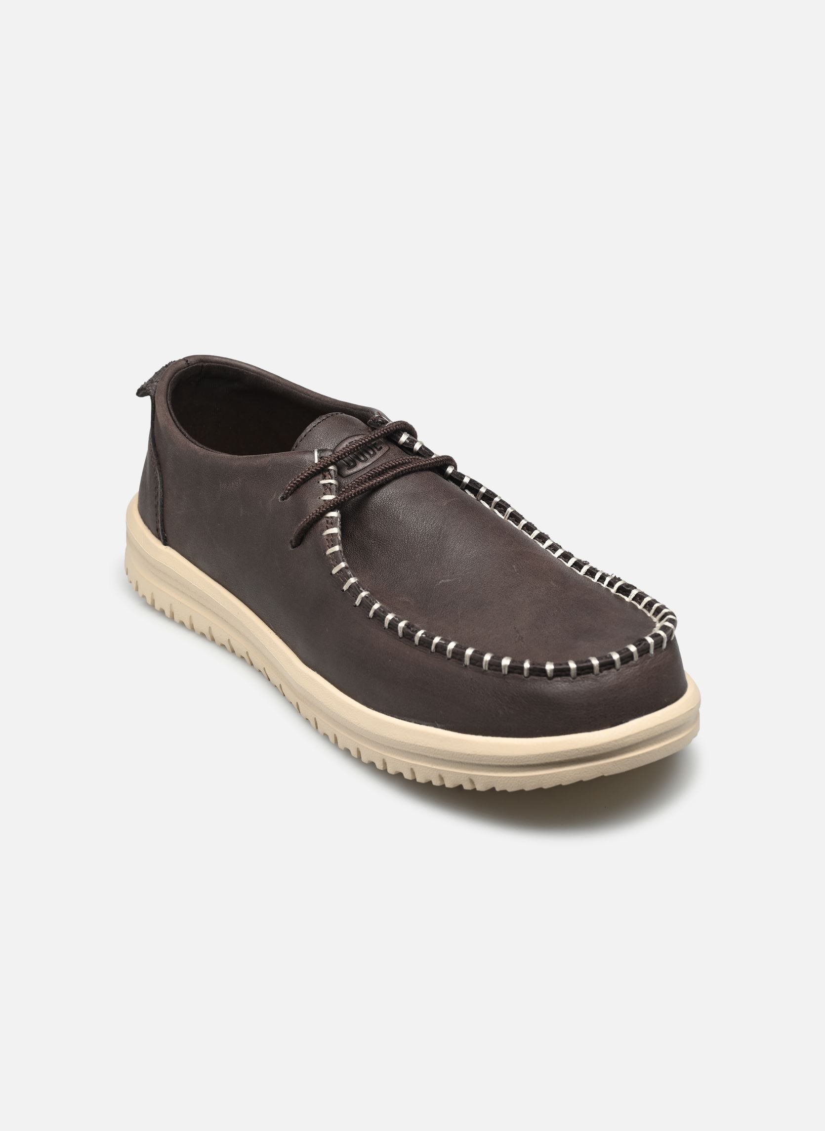 Sneakers di tela Wally NXT Moc Leather uomo marrone HEYDUDE Sneakers di tela Wally NXT Moc Leather uomo marrone MOLE BROWN/WOOD ASH