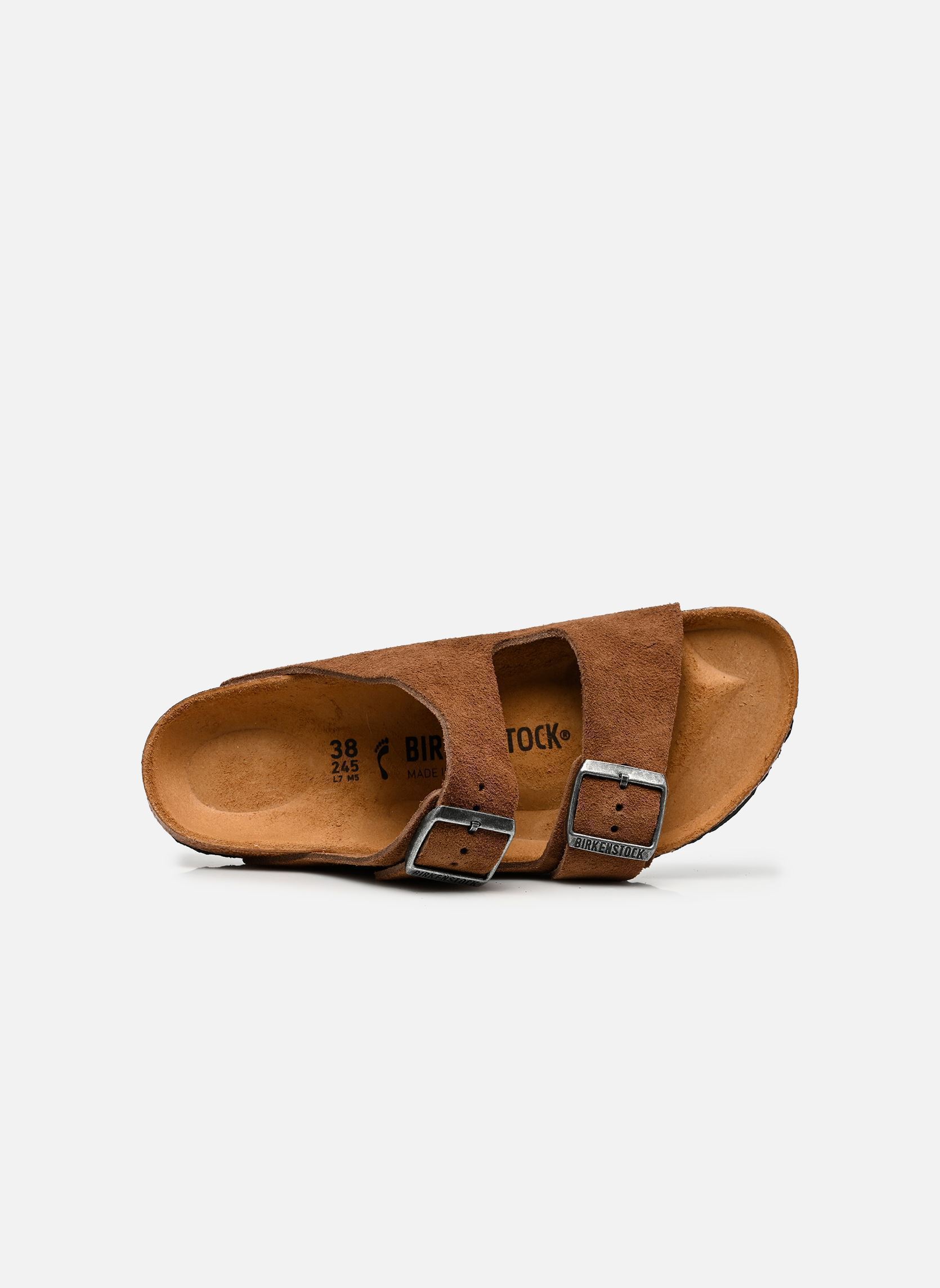 Muilen Arizona Suede - Narrow dames bruin Birkenstock Muilen Arizona Suede - Narrow dames bruin DARK TEA