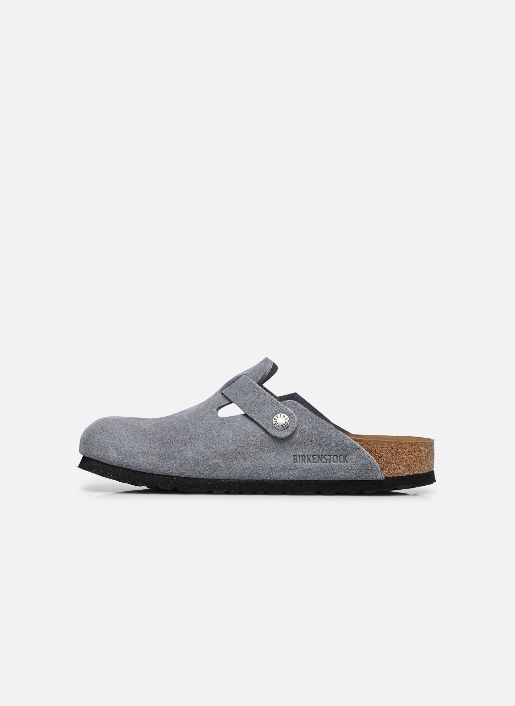 Mules Boston Suede - Narrow femme gris Birkenstock Mules Boston Suede - Narrow femme gris STONE BLUE