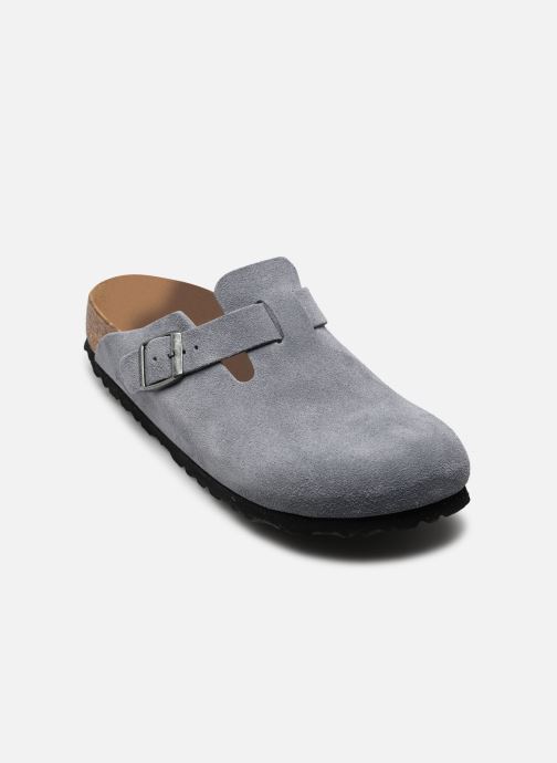 Birkenstock Mules Boston Suede - Narrow femme gris