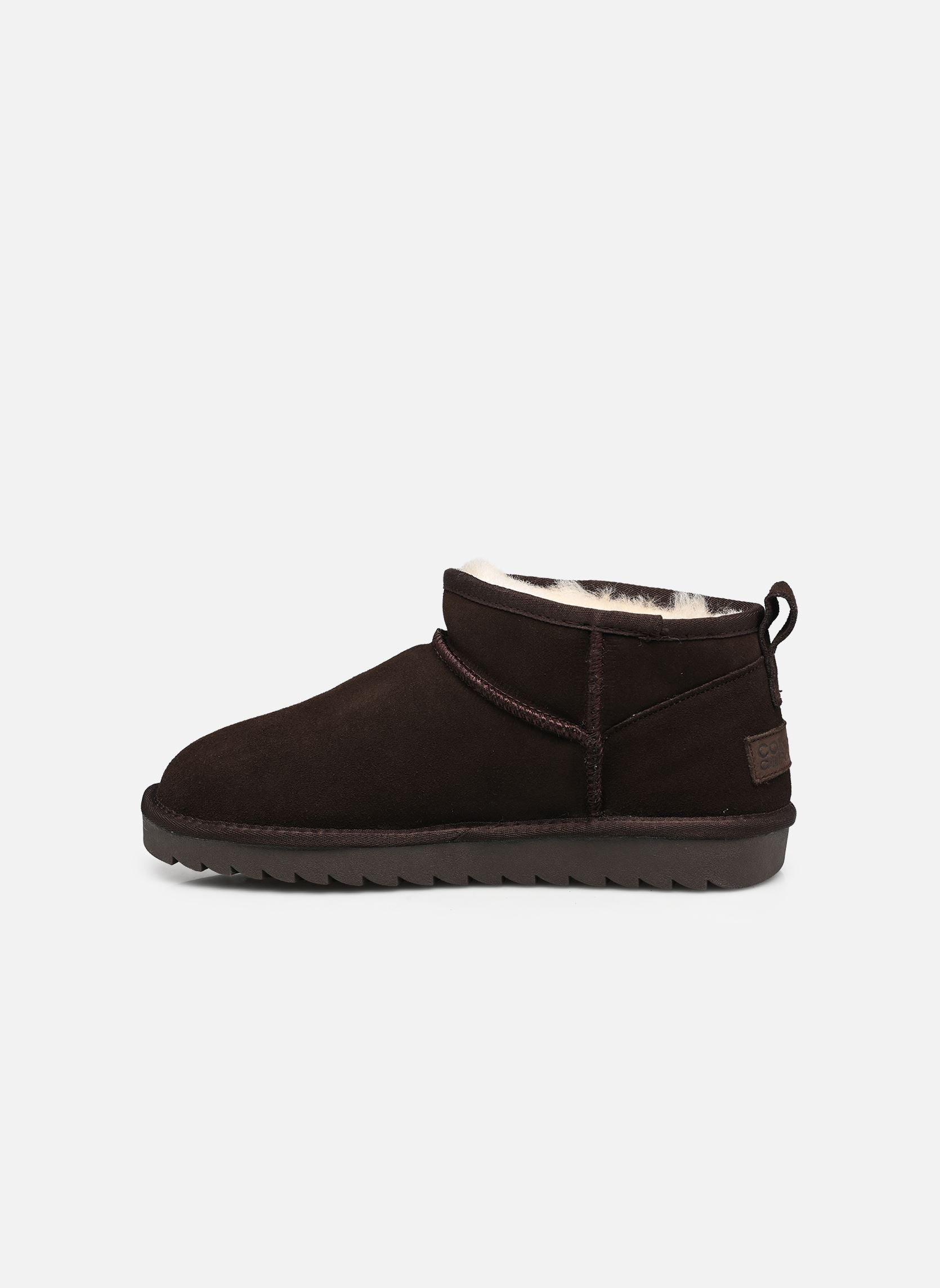 Gefütterte Stiefeletten Short sheepskin boot in suede damen braun Colors of California Gefütterte Stiefeletten Short sheepskin boot in suede damen braun CHOCOLAT