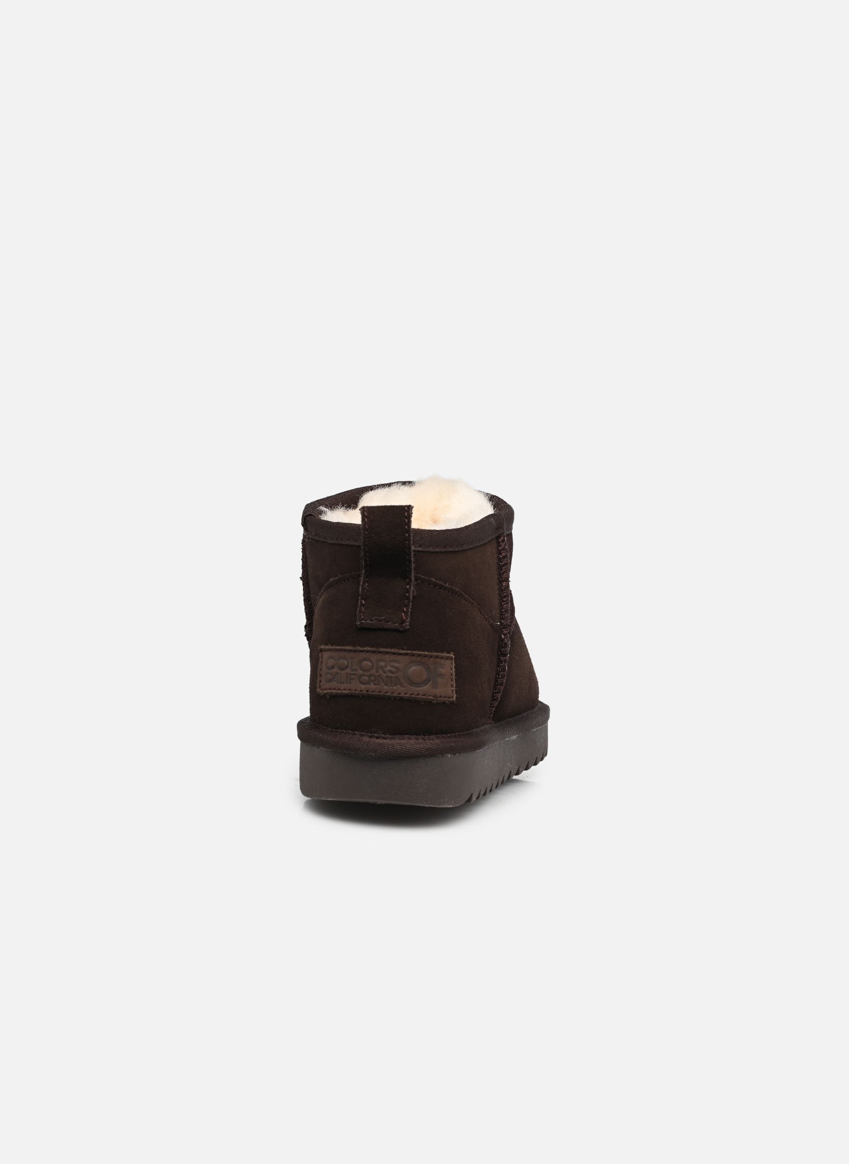 Gefütterte Stiefeletten Short sheepskin boot in suede damen braun Colors of California Gefütterte Stiefeletten Short sheepskin boot in suede damen braun CHOCOLAT
