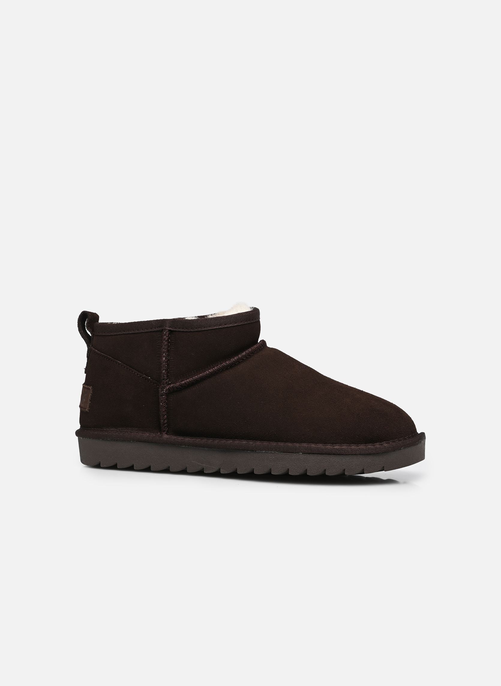 Gefütterte Stiefeletten Short sheepskin boot in suede damen braun Colors of California Gefütterte Stiefeletten Short sheepskin boot in suede damen braun CHOCOLAT