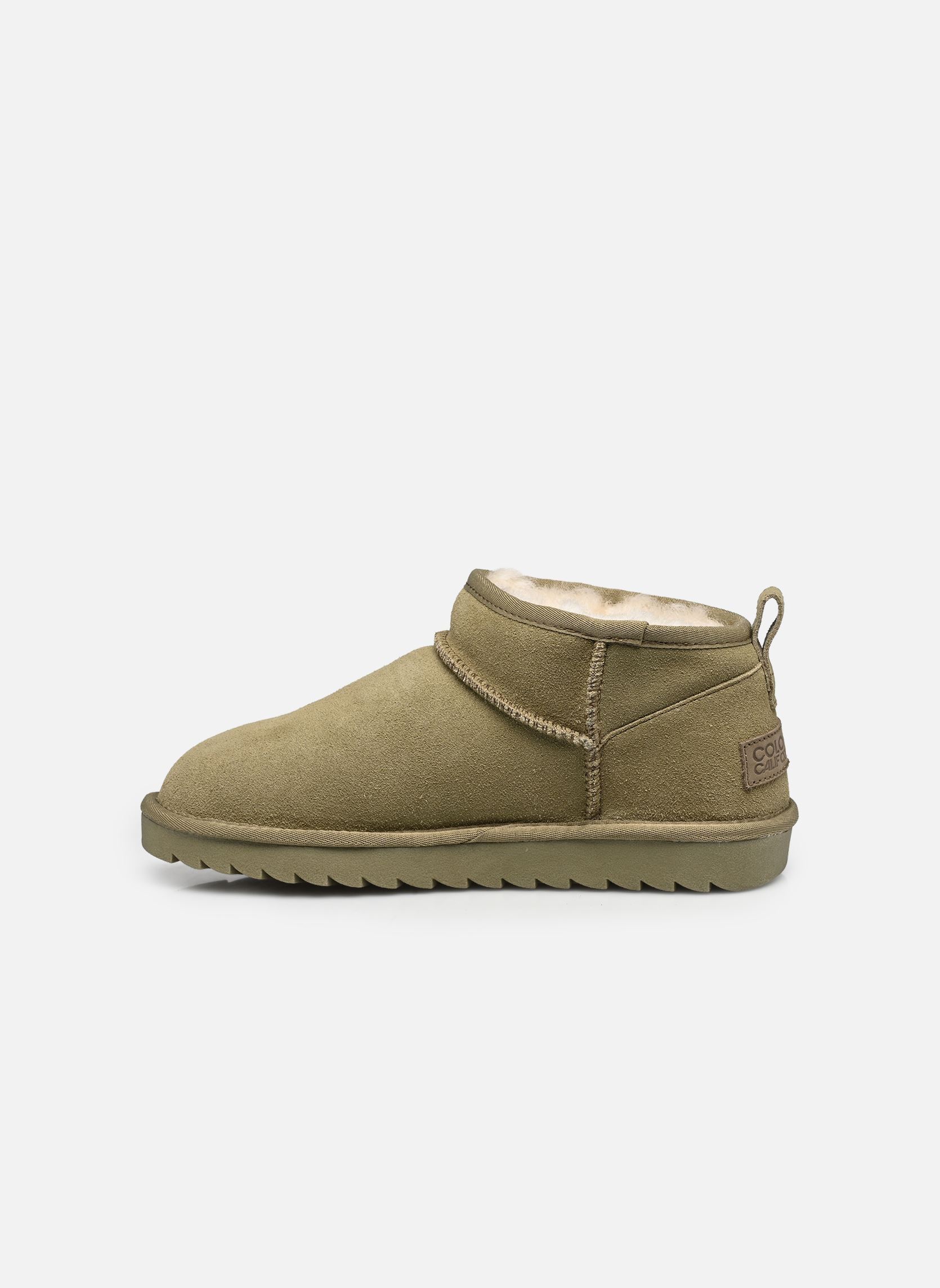Gefütterte Stiefeletten Short sheepskin boot in suede damen grün Colors of California Gefütterte Stiefeletten Short sheepskin boot in suede damen grün OLIVE GREY