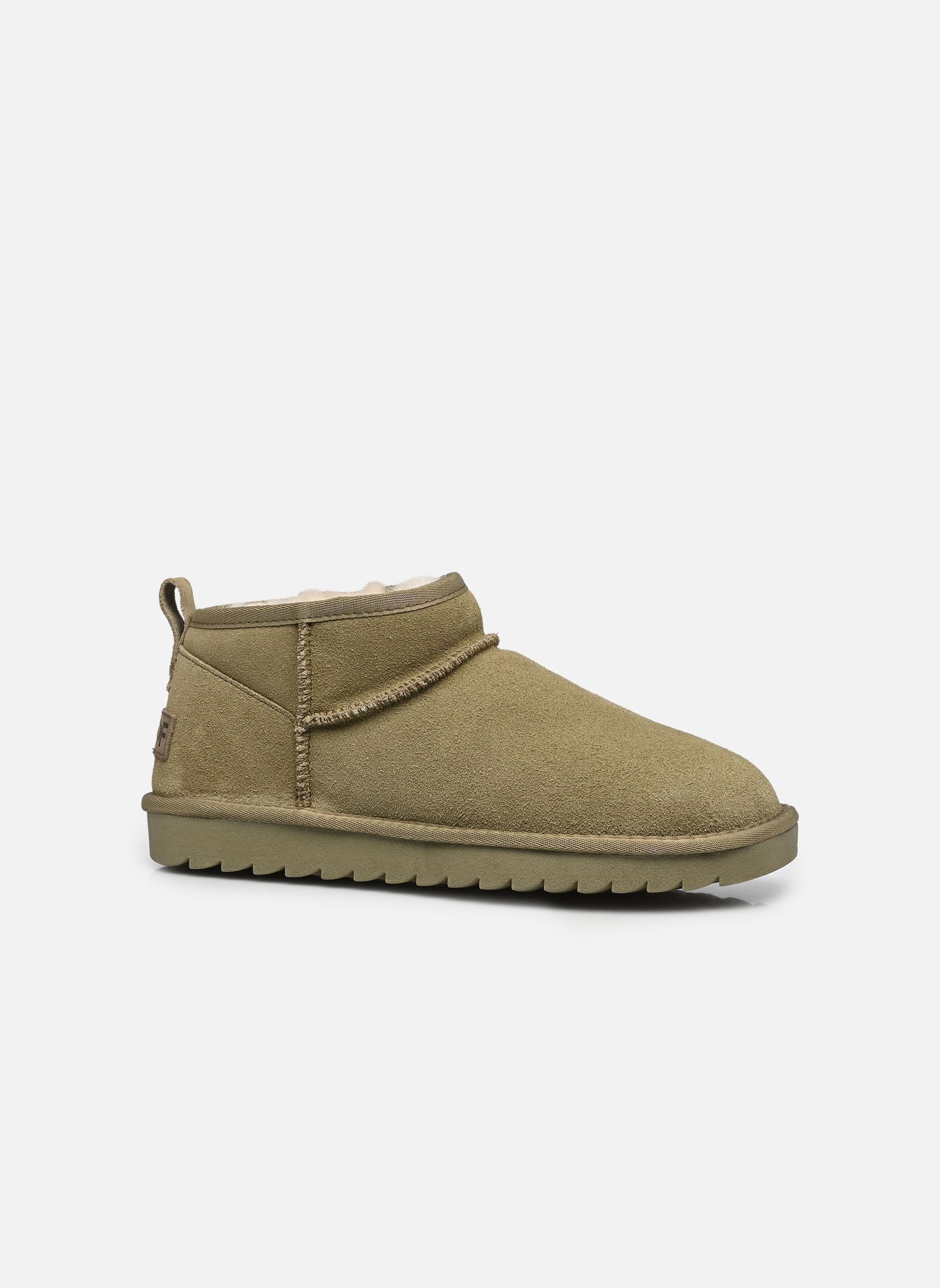 Gefütterte Stiefeletten Short sheepskin boot in suede damen grün Colors of California Gefütterte Stiefeletten Short sheepskin boot in suede damen grün OLIVE GREY