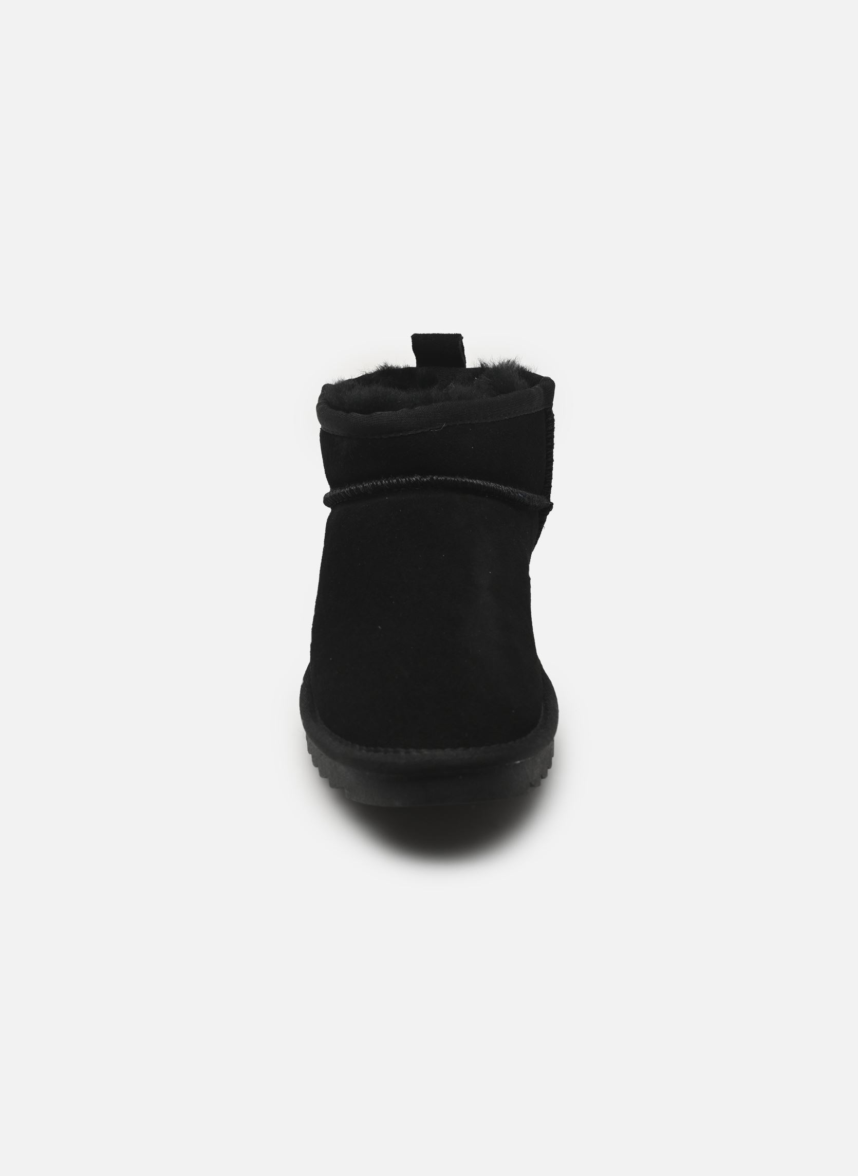Gevoerde enkellaarsjes Short sheepskin boot in suede dames zwart Colors of California Gevoerde enkellaarsjes Short sheepskin boot in suede dames zwart BLACK
