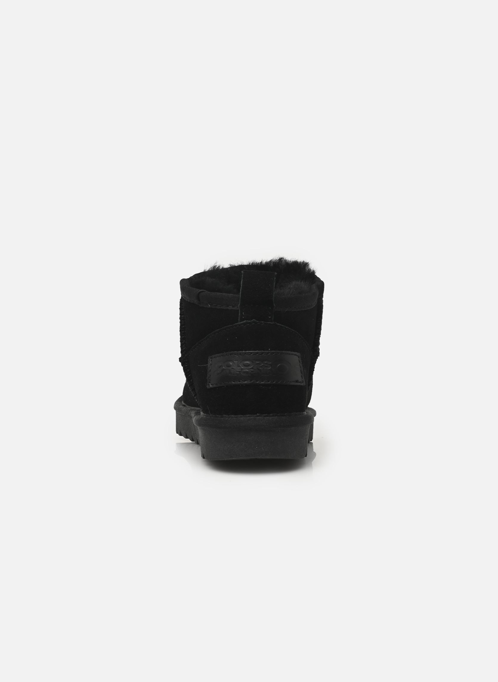 Gevoerde enkellaarsjes Short sheepskin boot in suede dames zwart Colors of California Gevoerde enkellaarsjes Short sheepskin boot in suede dames zwart BLACK
