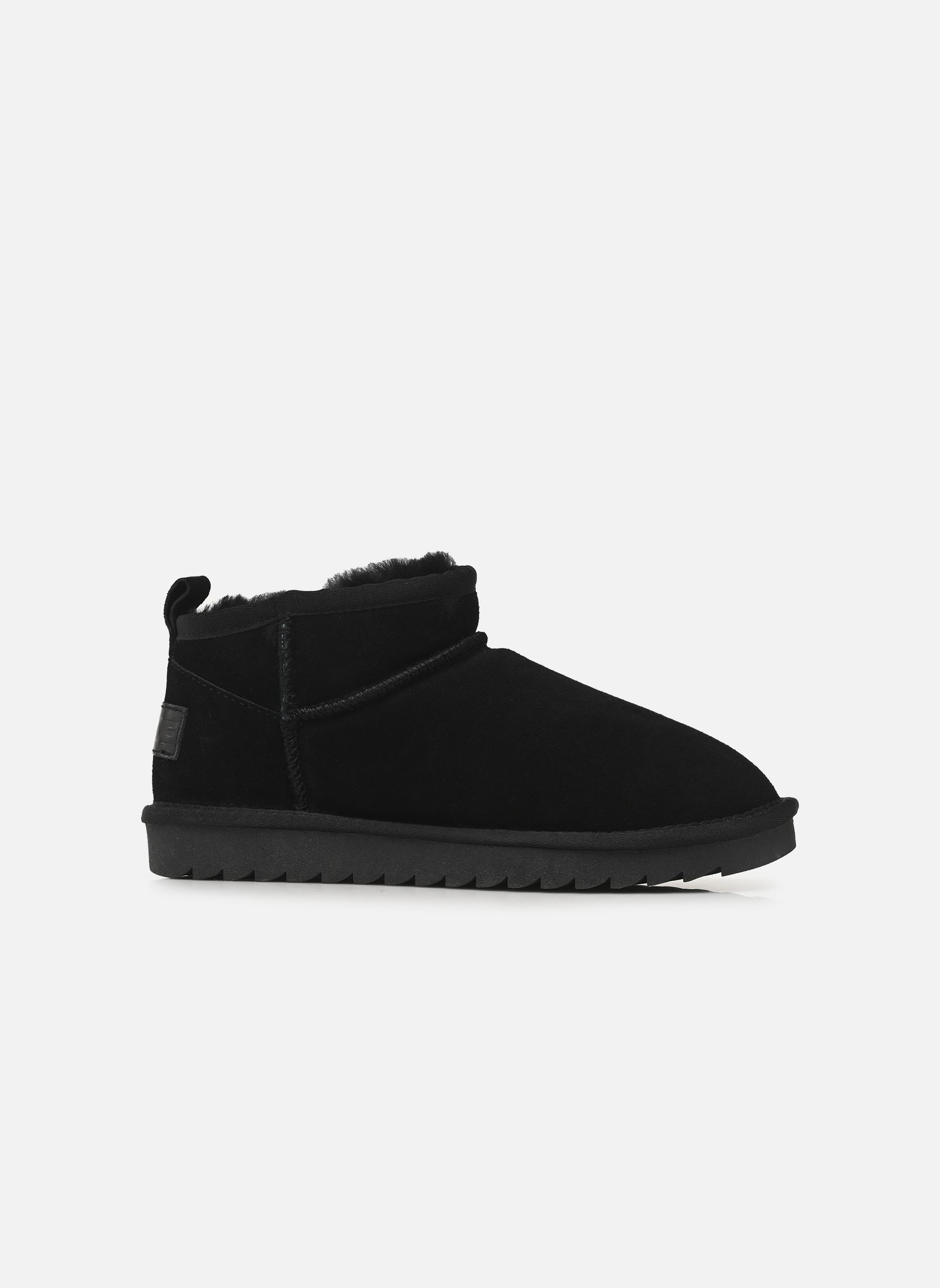 Gevoerde enkellaarsjes Short sheepskin boot in suede dames zwart Colors of California Gevoerde enkellaarsjes Short sheepskin boot in suede dames zwart BLACK