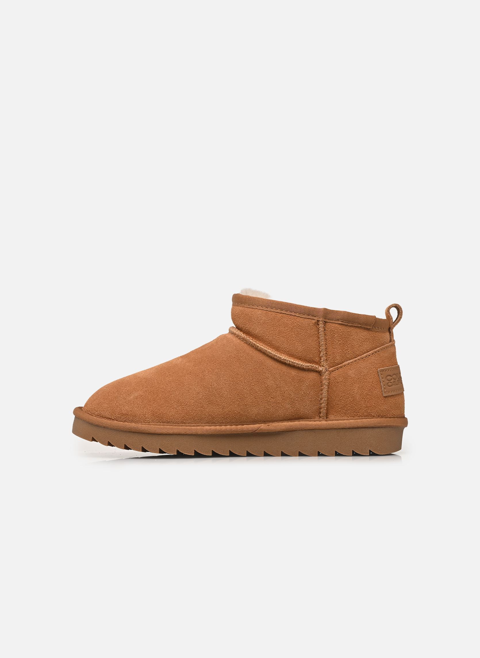Bottines fourrées Short sheepskin boot in suede femme marron Colors of California Bottines fourrées Short sheepskin boot in suede femme marron TAN