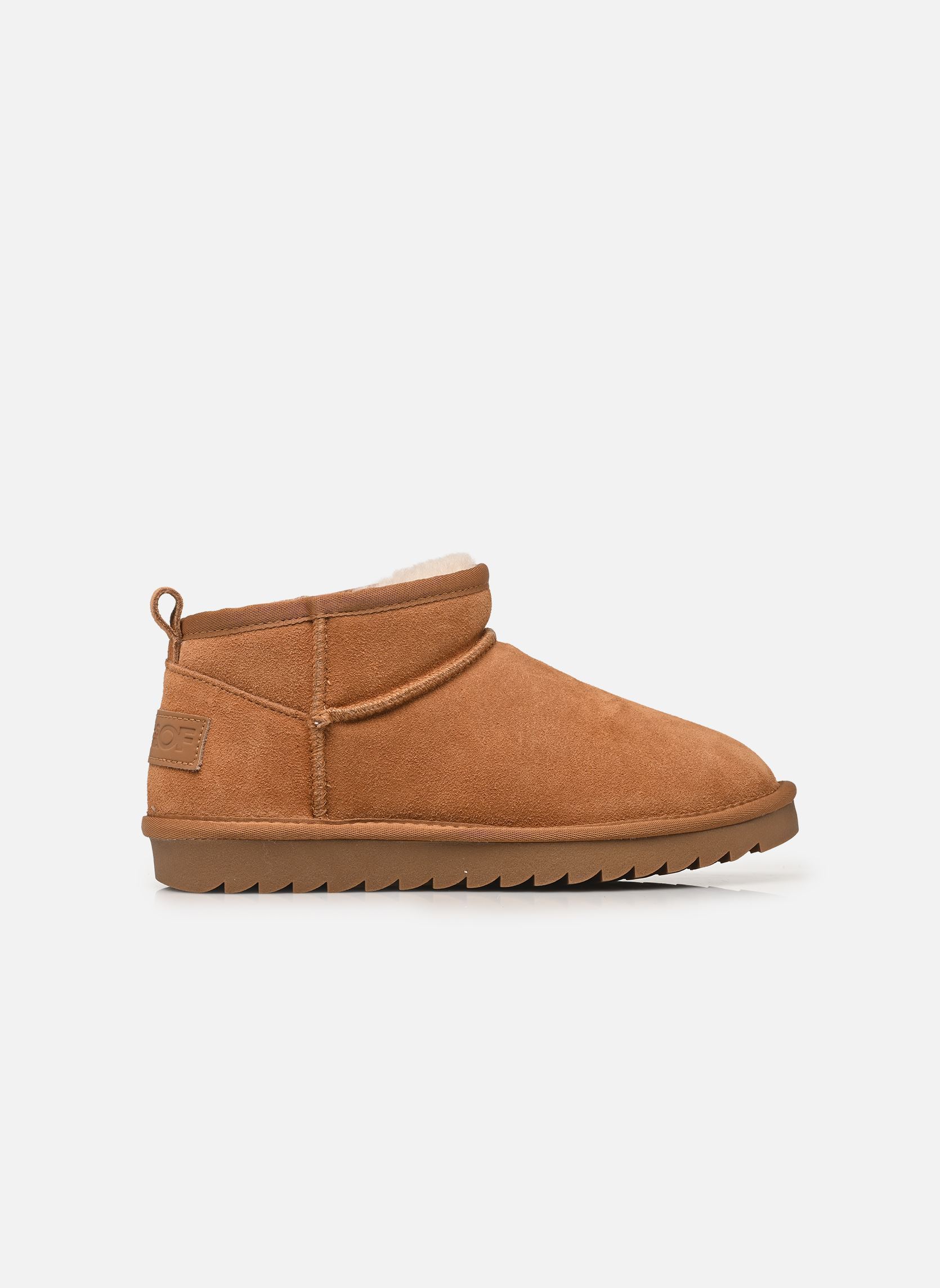 Bottines fourrées Short sheepskin boot in suede femme marron Colors of California Bottines fourrées Short sheepskin boot in suede femme marron TAN
