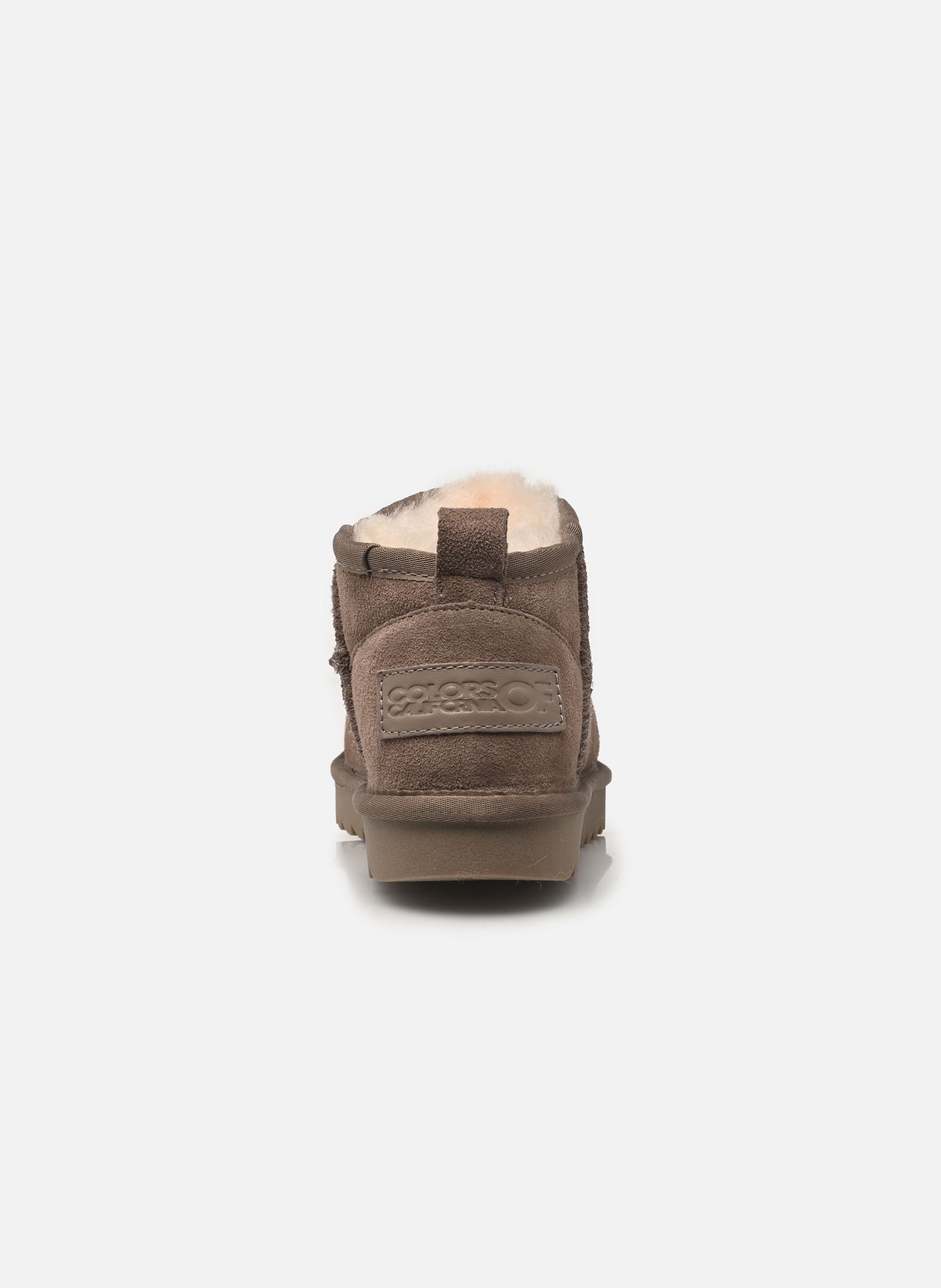 Bottines fourrées Short sheepskin boot in suede femme beige Colors of California Bottines fourrées Short sheepskin boot in suede femme beige TAUPE