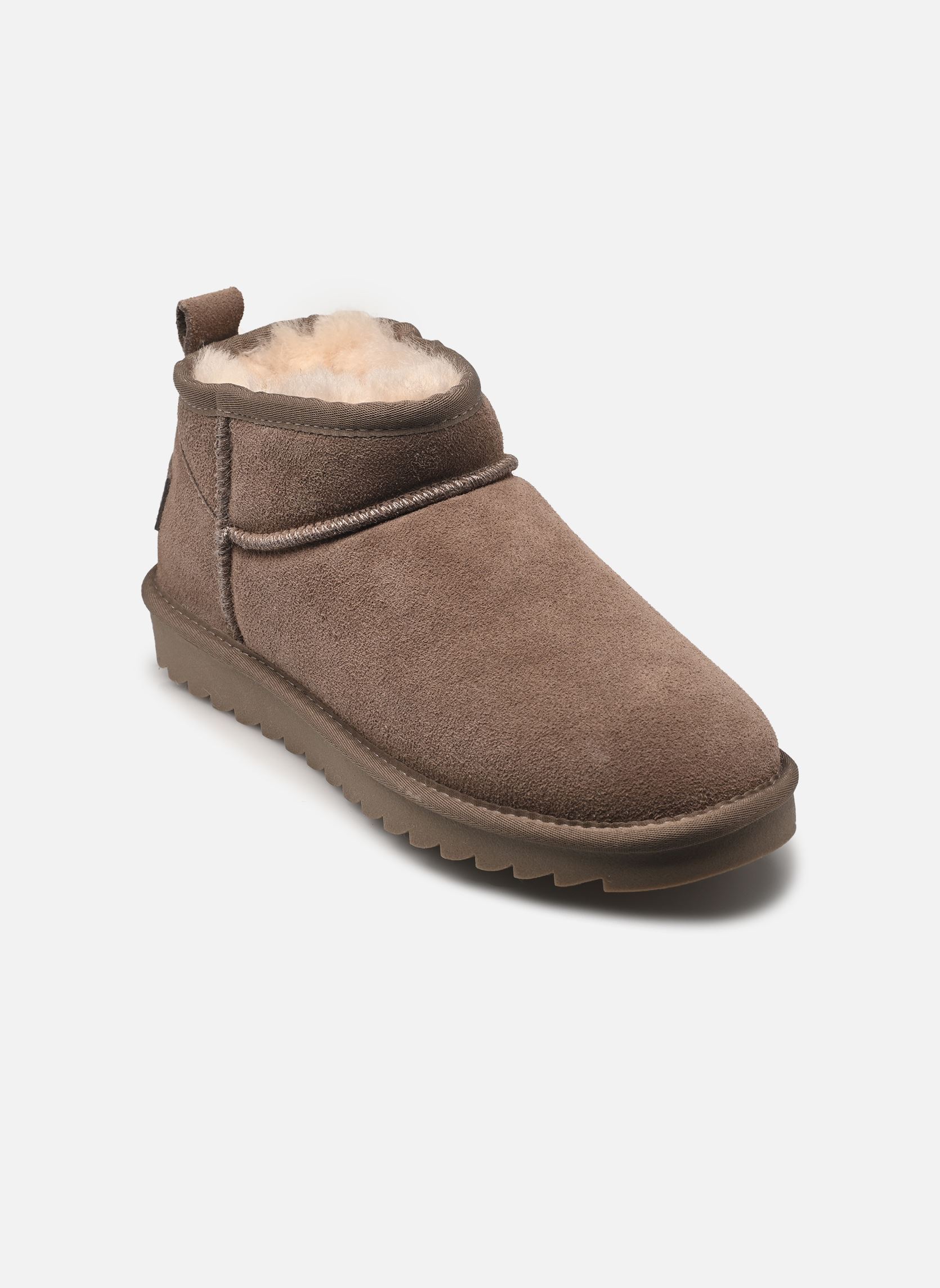 Bottines fourrées Short sheepskin boot in suede femme beige Colors of California Bottines fourrées Short sheepskin boot in suede femme beige TAUPE