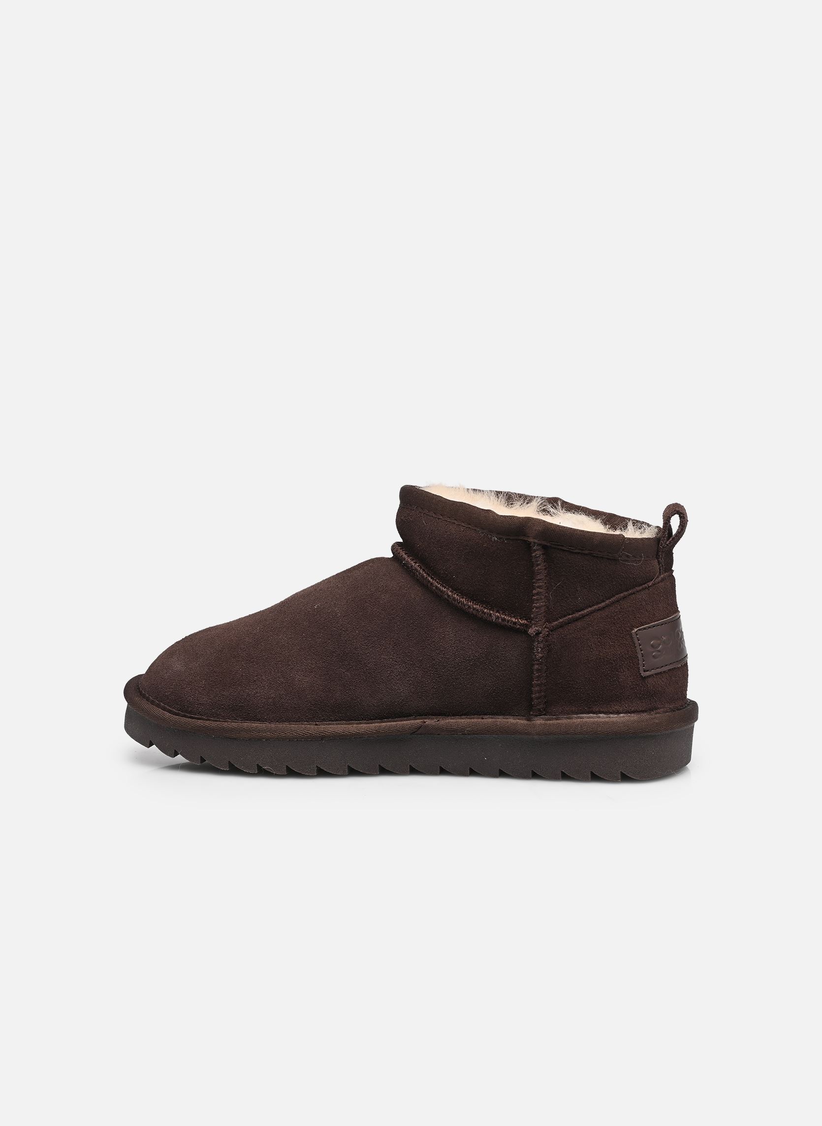 Bottines fourrées Short sheepskin boot in suede femme marron Colors of California Bottines fourrées Short sheepskin boot in suede femme marron MOKA